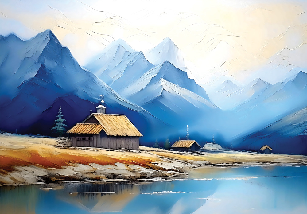 Wall Mural Tranquil Reflections: A Mountain's Embrace (Model ID: SV-1668777188)