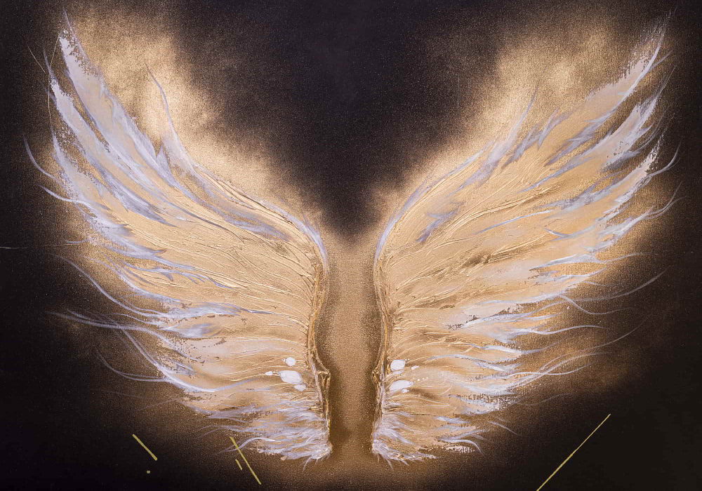 Wall Mural Golden Wings (Model ID: JP5-00331WM-LS)