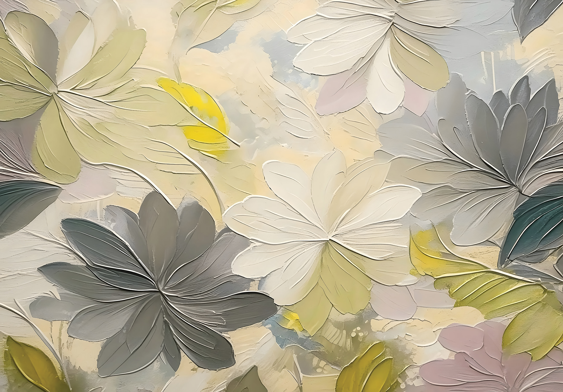 Mural Wallpaper Whispers of Petals: An Abstract Floral Symphony