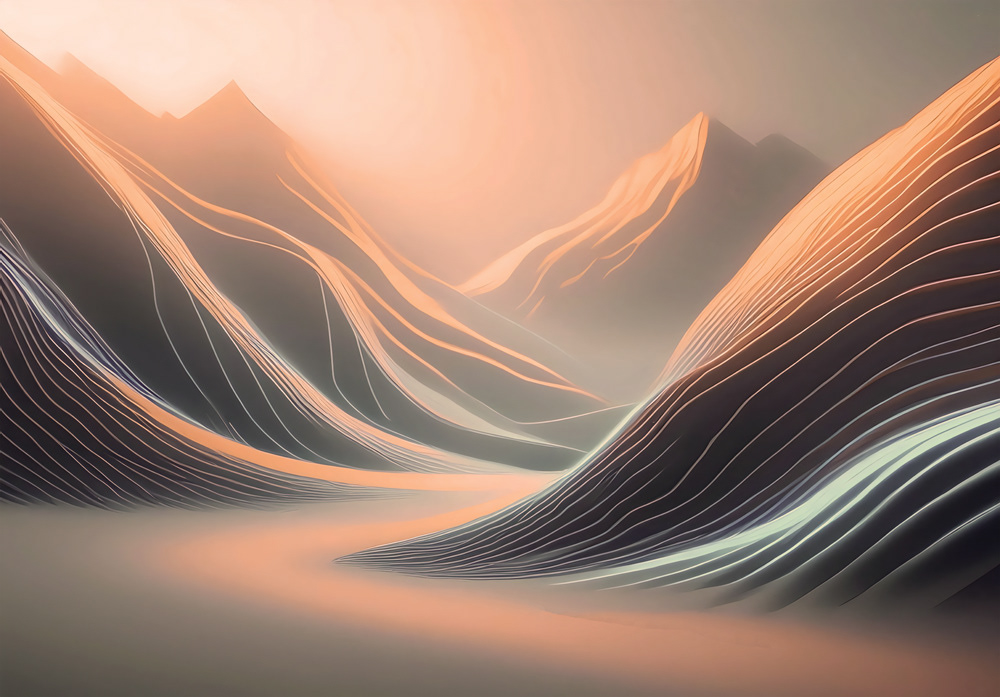 Mural Wallpaper Ethereal Waves: Desert's Serenade