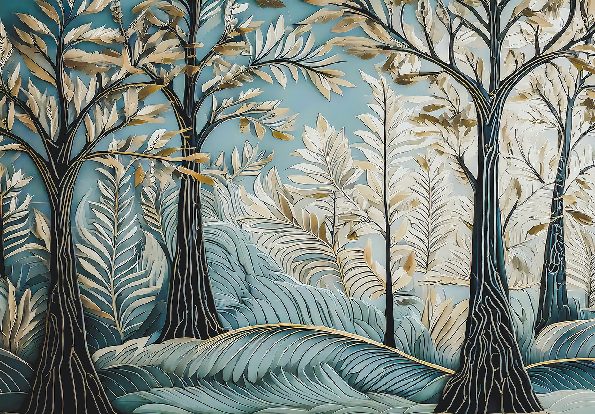 Mural Wallpaper Serene Forest