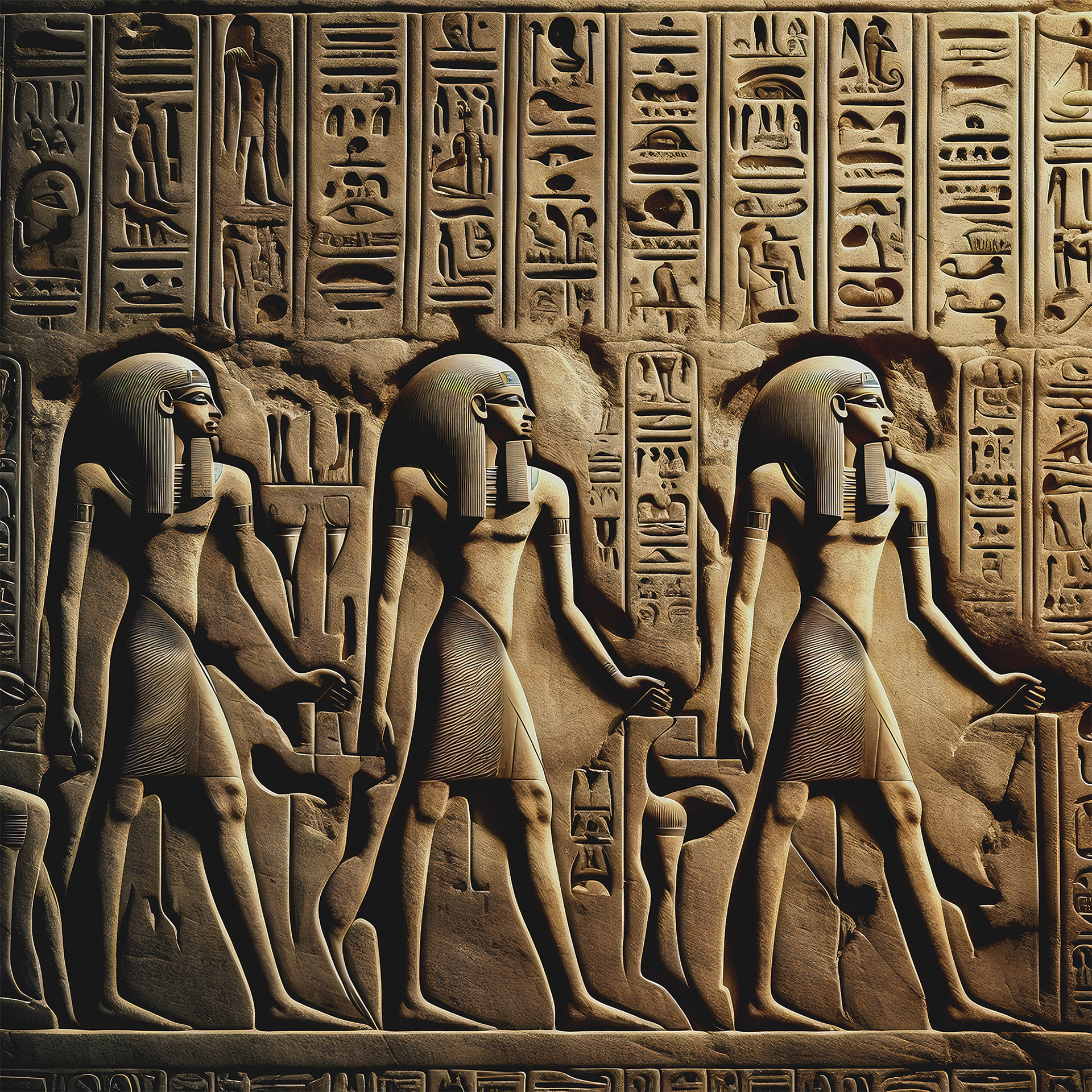 Mural Wallpaper Egyptian Tomb Wall Relief