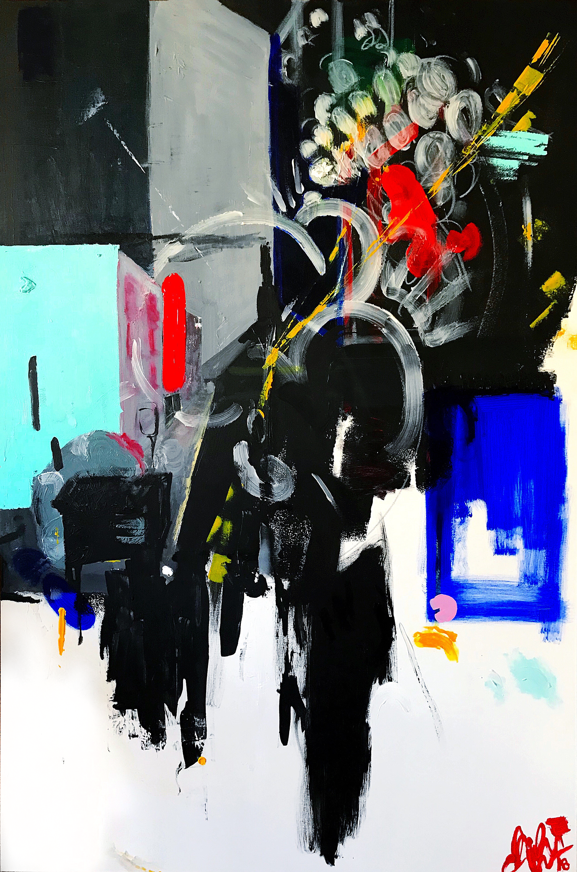 "Untitled Urban Study" (2018) Acrylic on Stretched Canvas  6ft X 4ft Commissioned for Private Collection