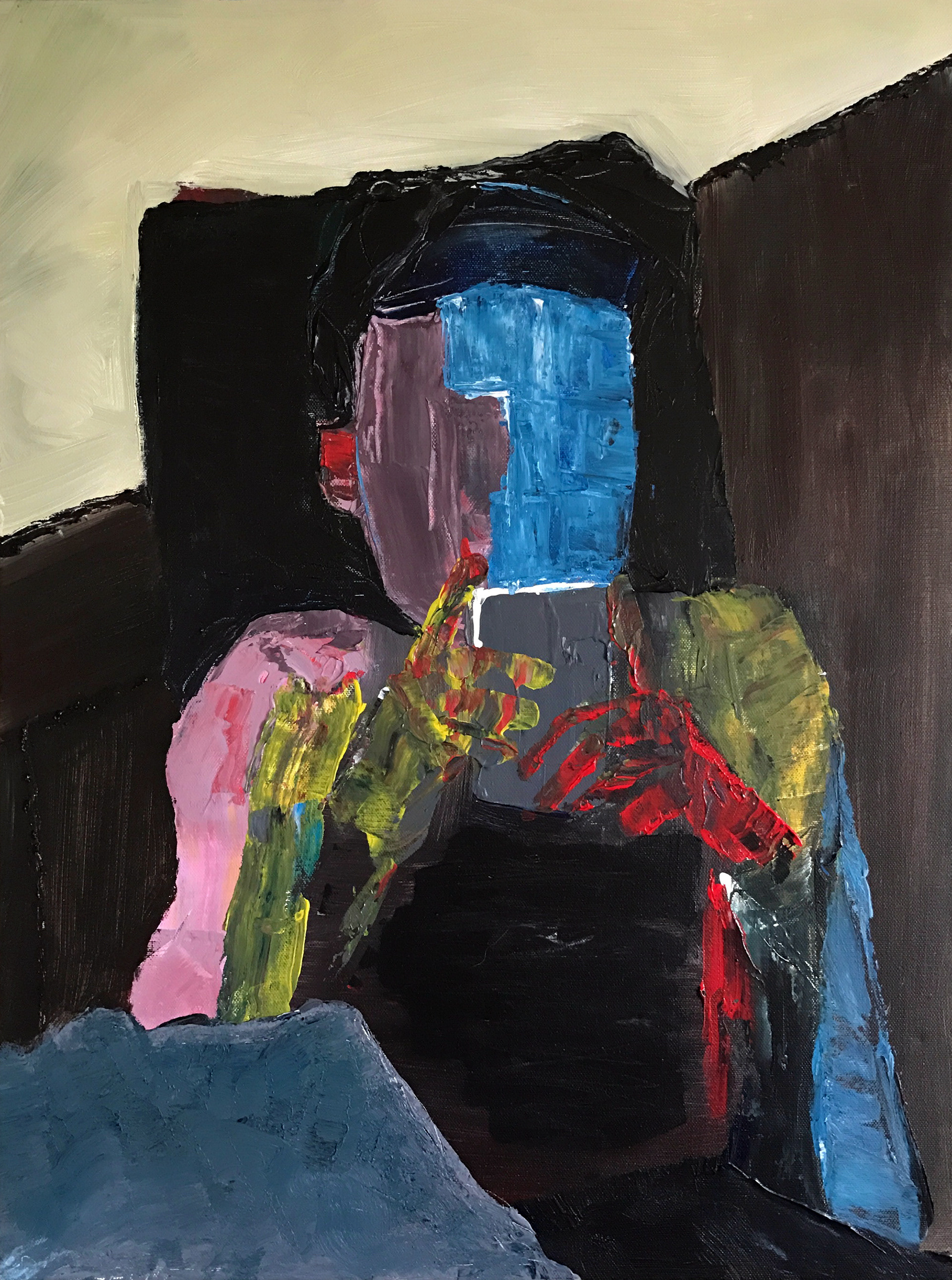 "Blue Light 2" (2016) Acrylic on Stretched Canvas 18in X 24in