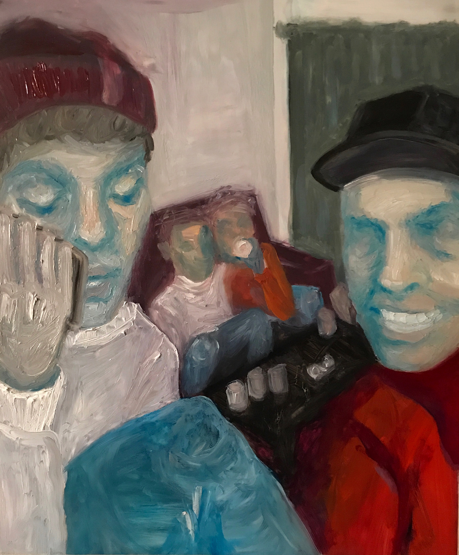 "Tardy to the Party" (2017) Oil on Vellum 17in X 14in