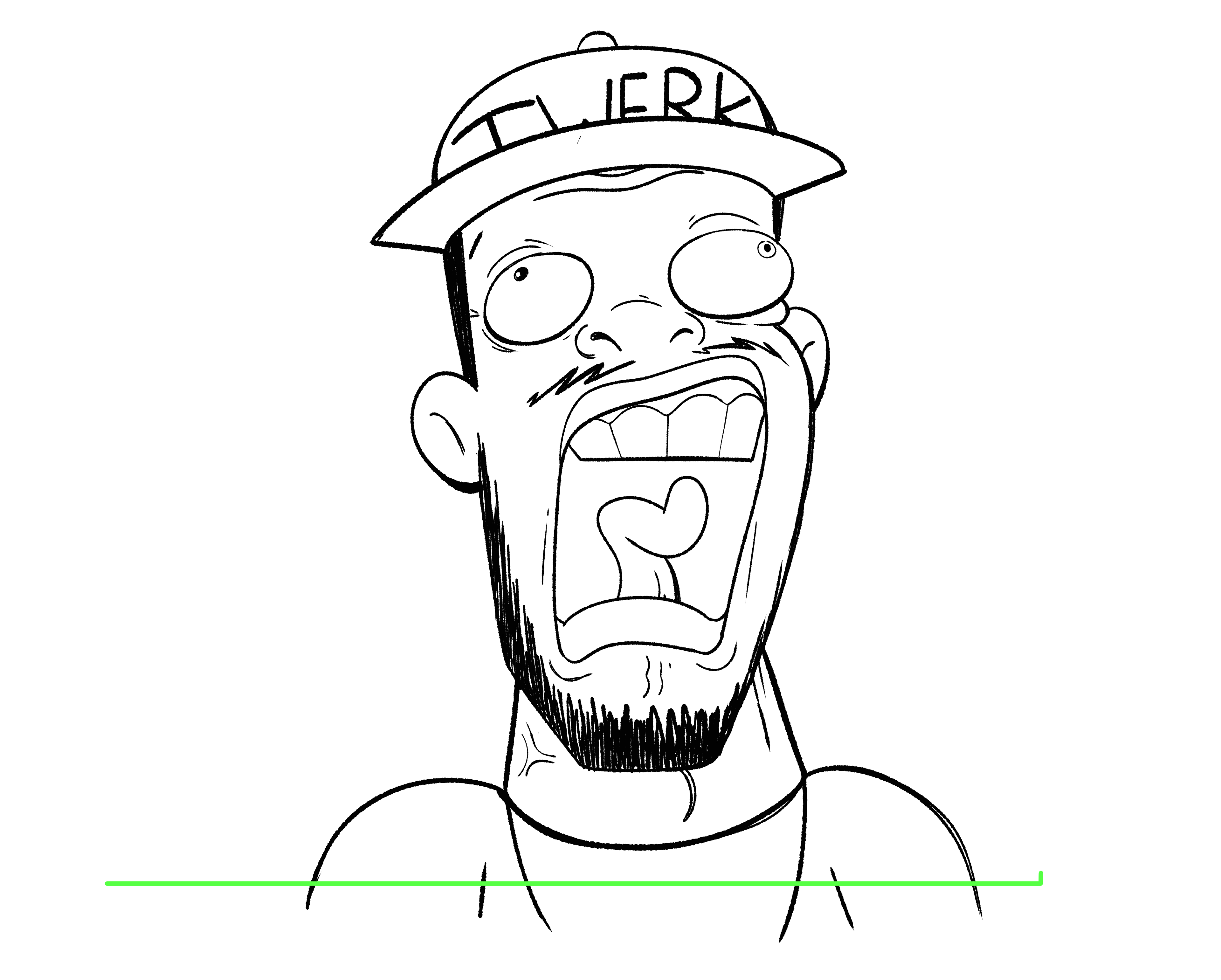 Extreme key pose done for animation (rough line)