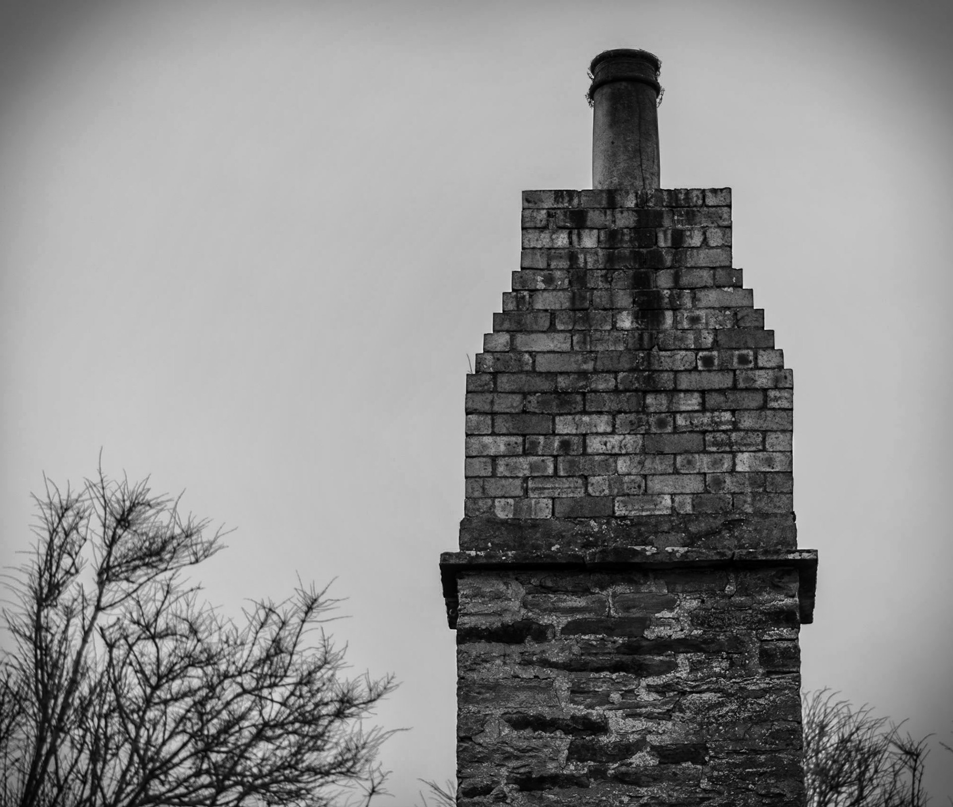 What's left is the chimney