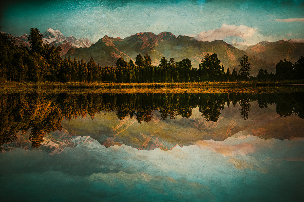 Lake Matheson Reflection Side Up
