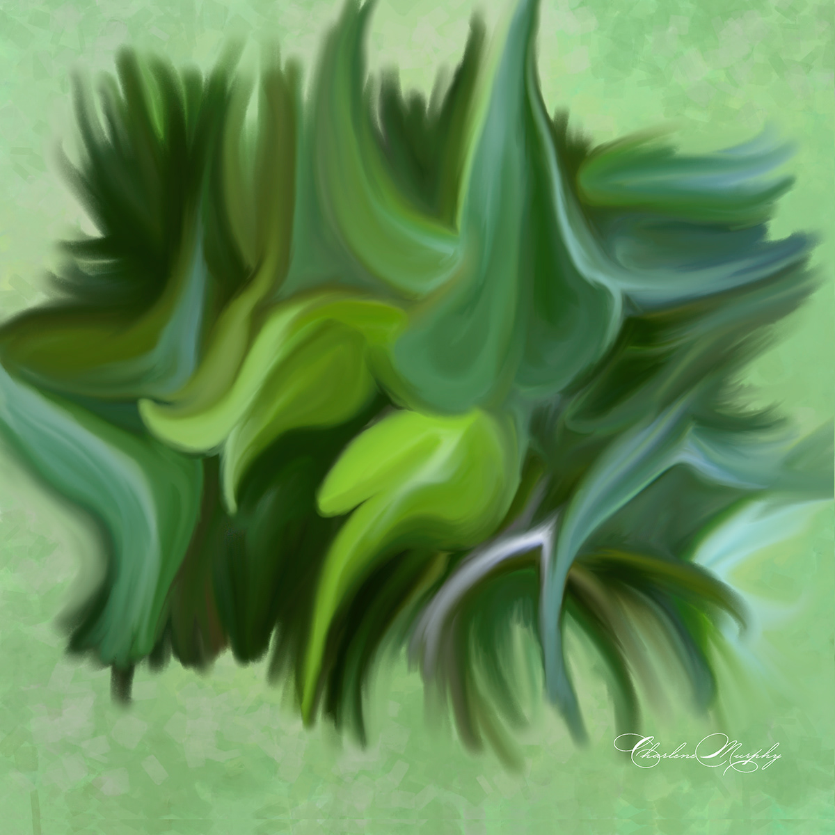Ivy Leaves Abstract - Hand Painted Mixer Brush