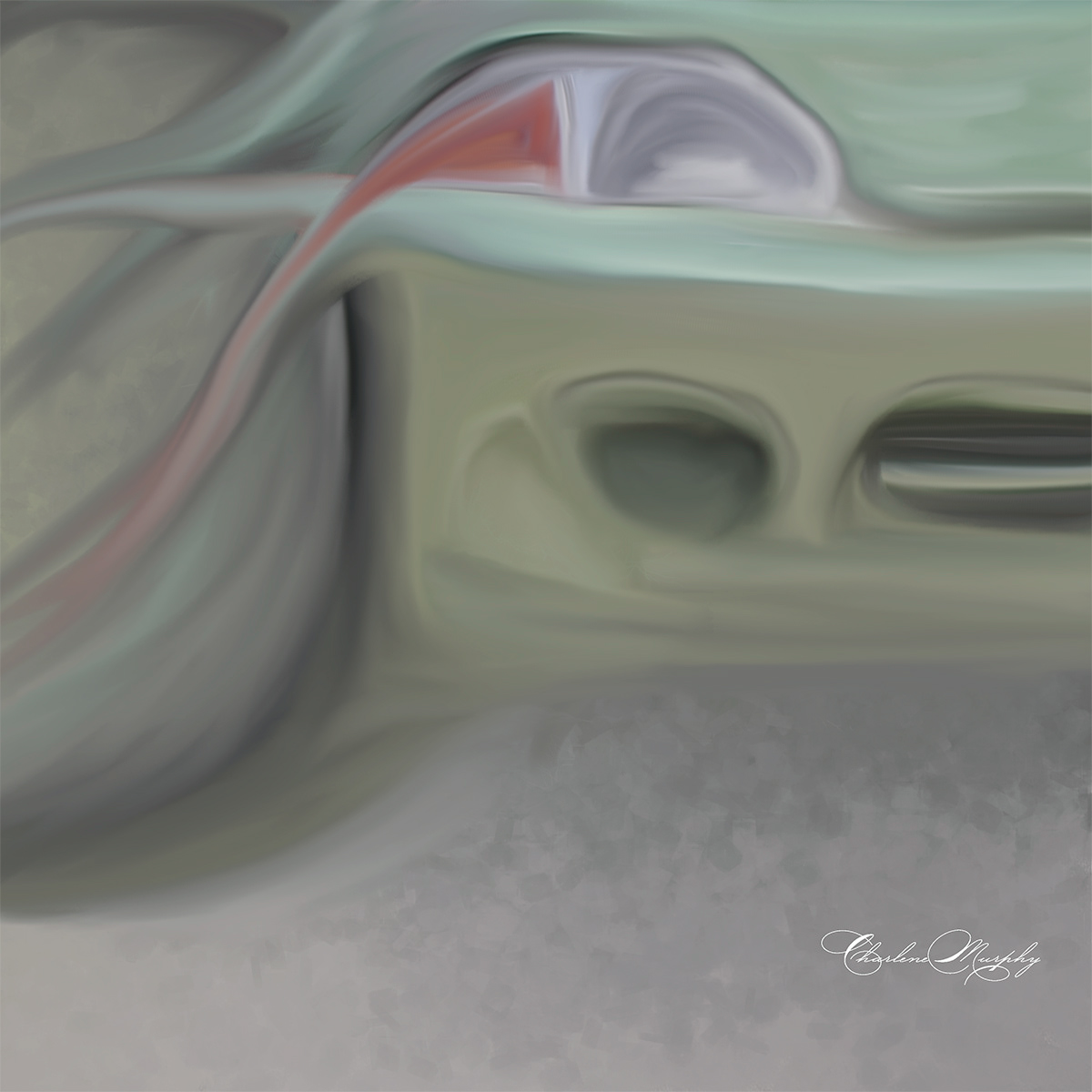 Green Car Abstract - Hand Painted Mixer Brush
