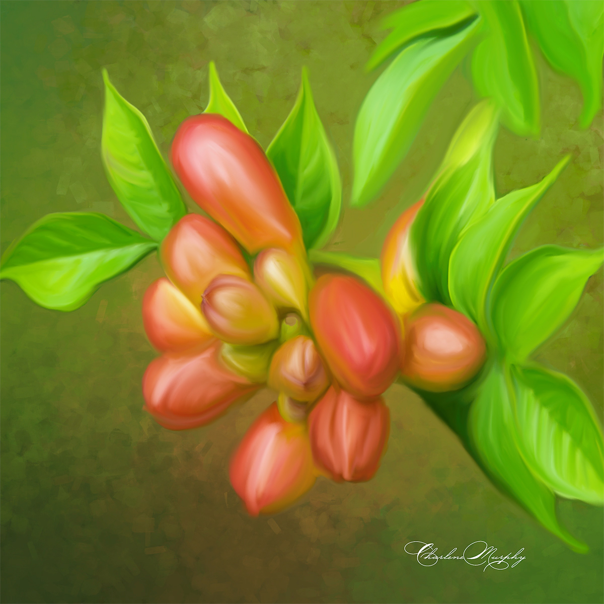 Flower Buds - Hand Painted Mixer Brush