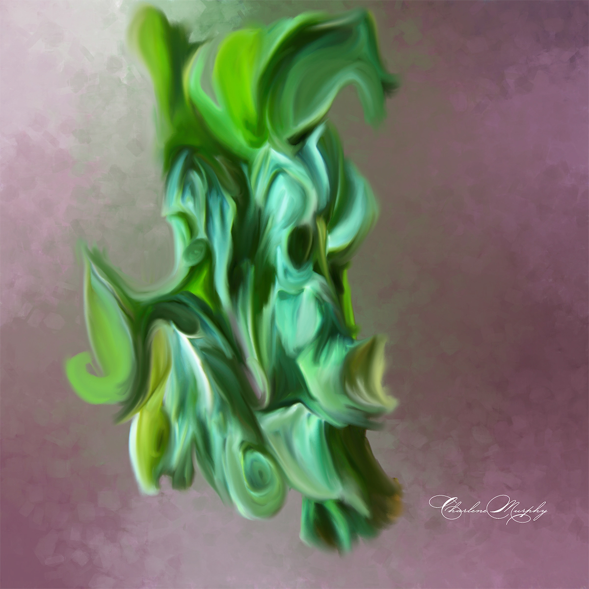 Curly Lettuce Abstract -Hand Painted Mixer Brush