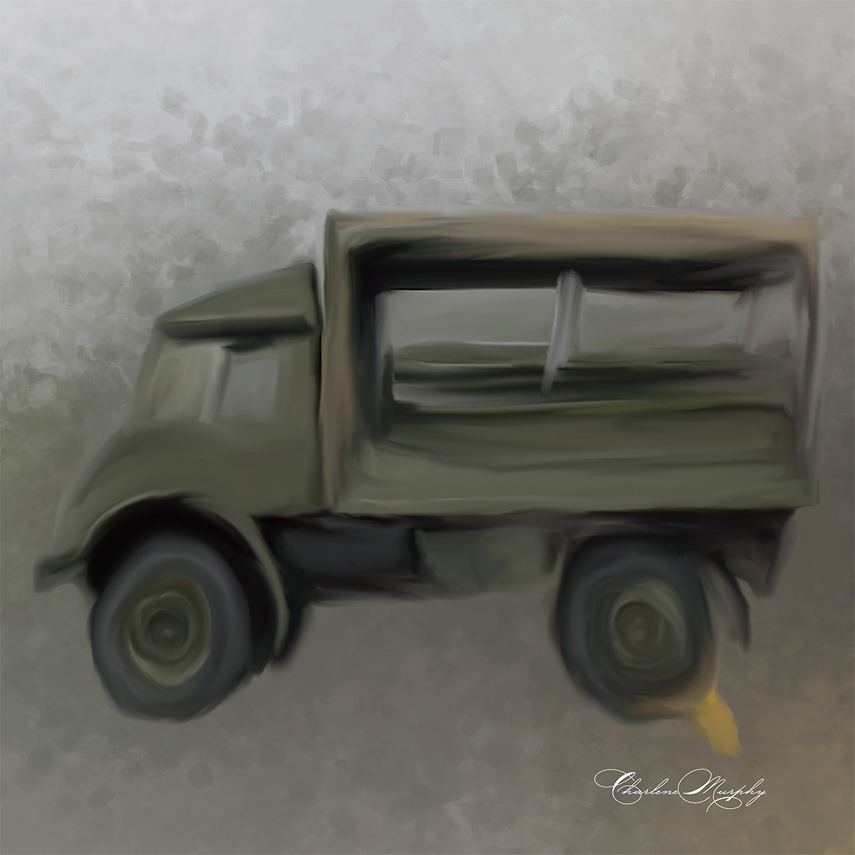Army Truck - Hand Painted Mixer Brush