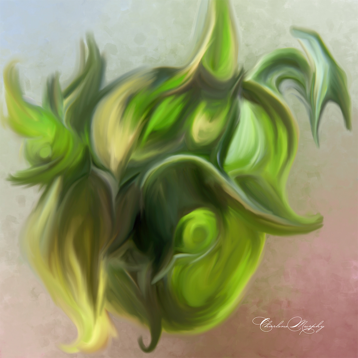 Curly Lettuce Abstract 02 - Hand Painted Mixer Brush