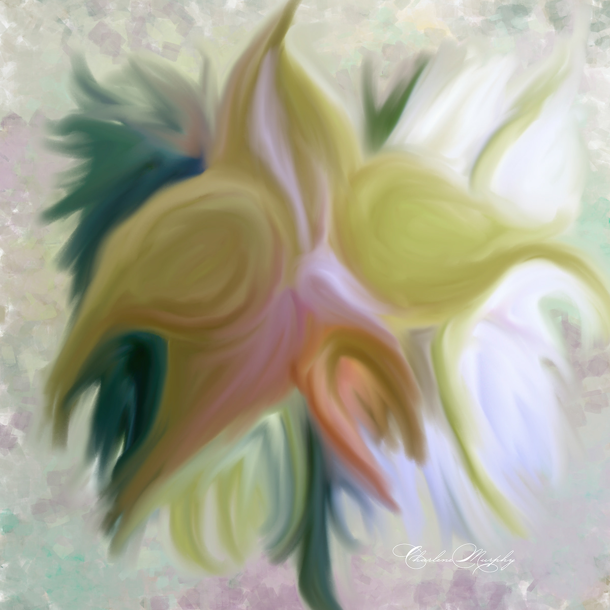 Flower Abstract 1 - Hand Painted Mixer Brush