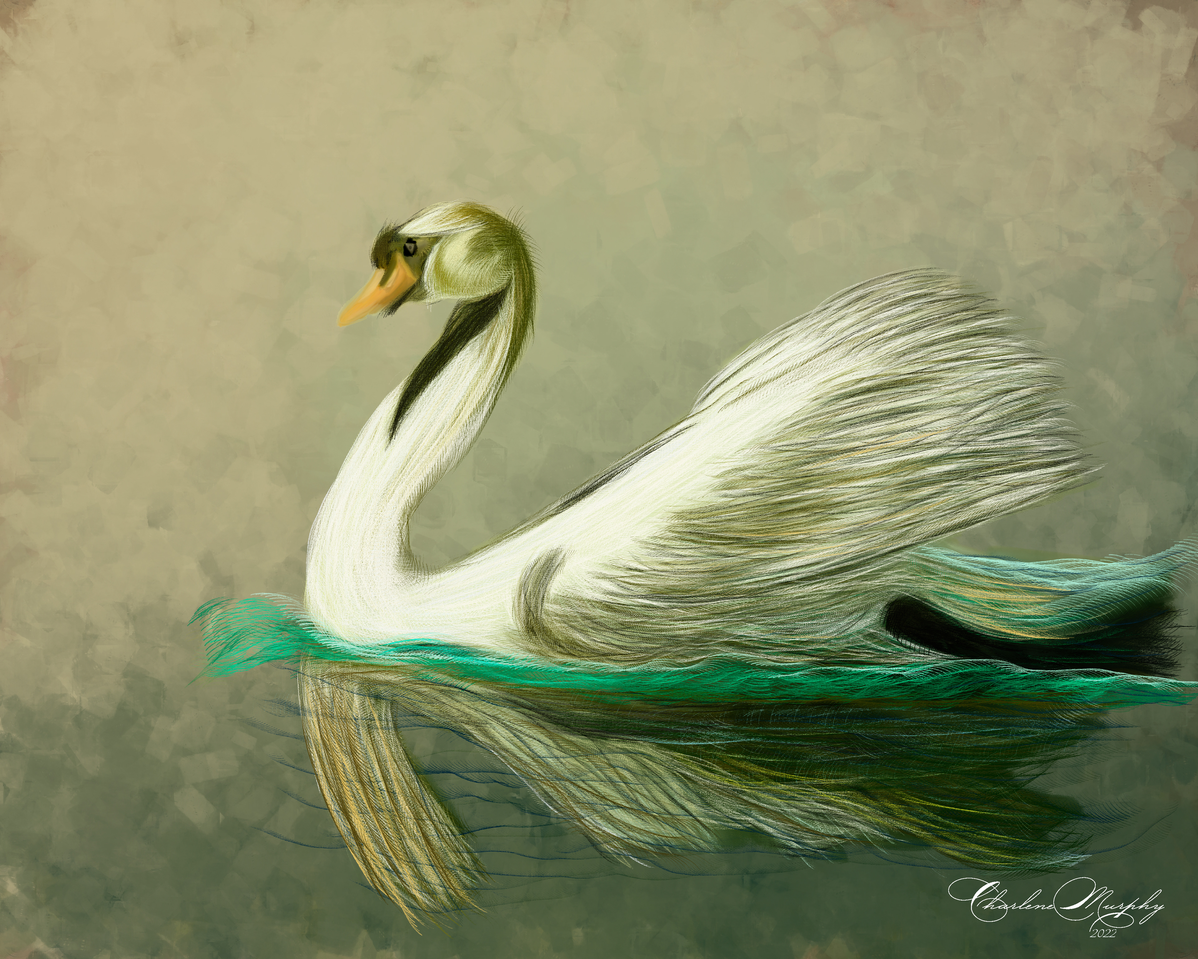 Swan - Hand Painted Mixer Brush (2022)