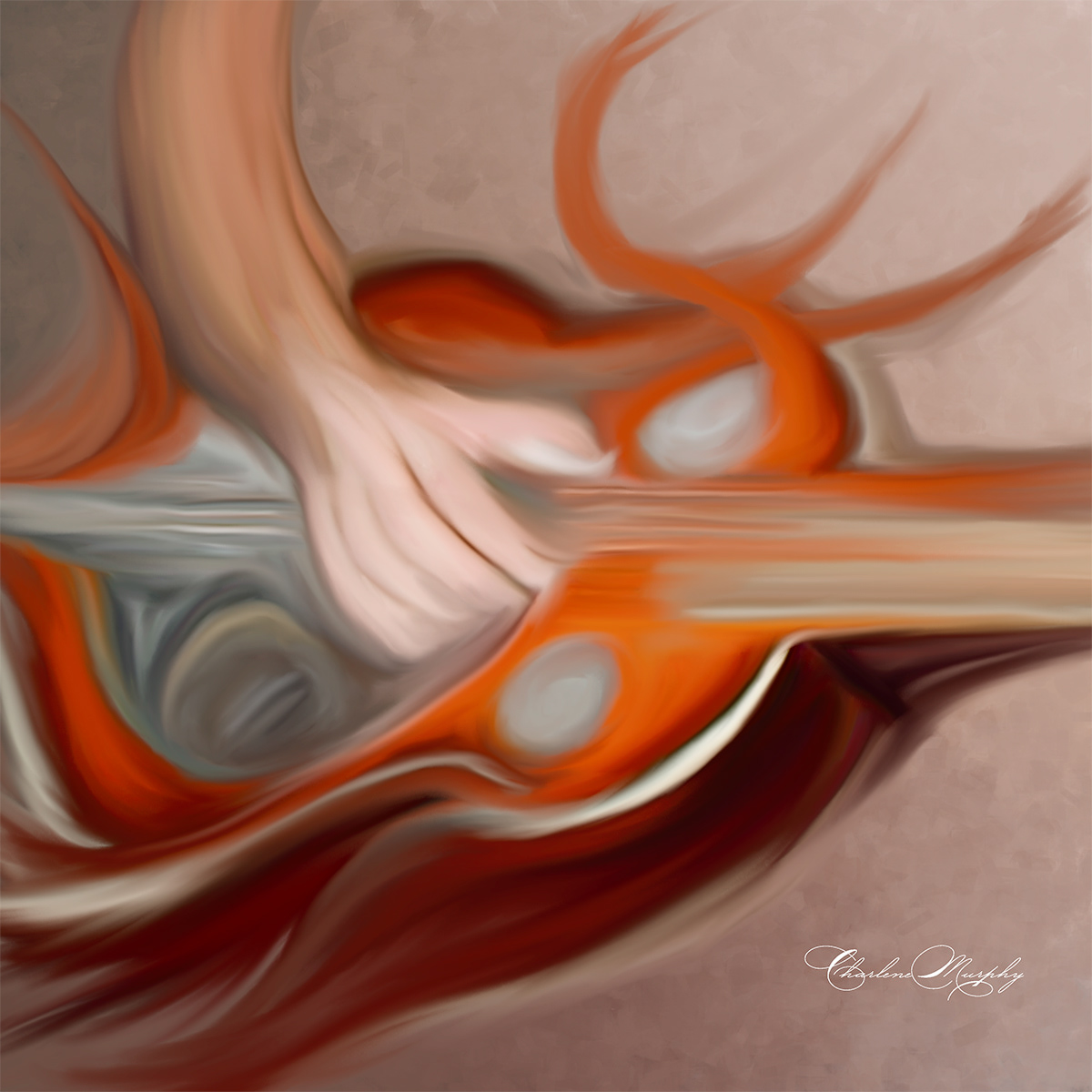 Flaming Guitar - Hand Painted Mixer Brush