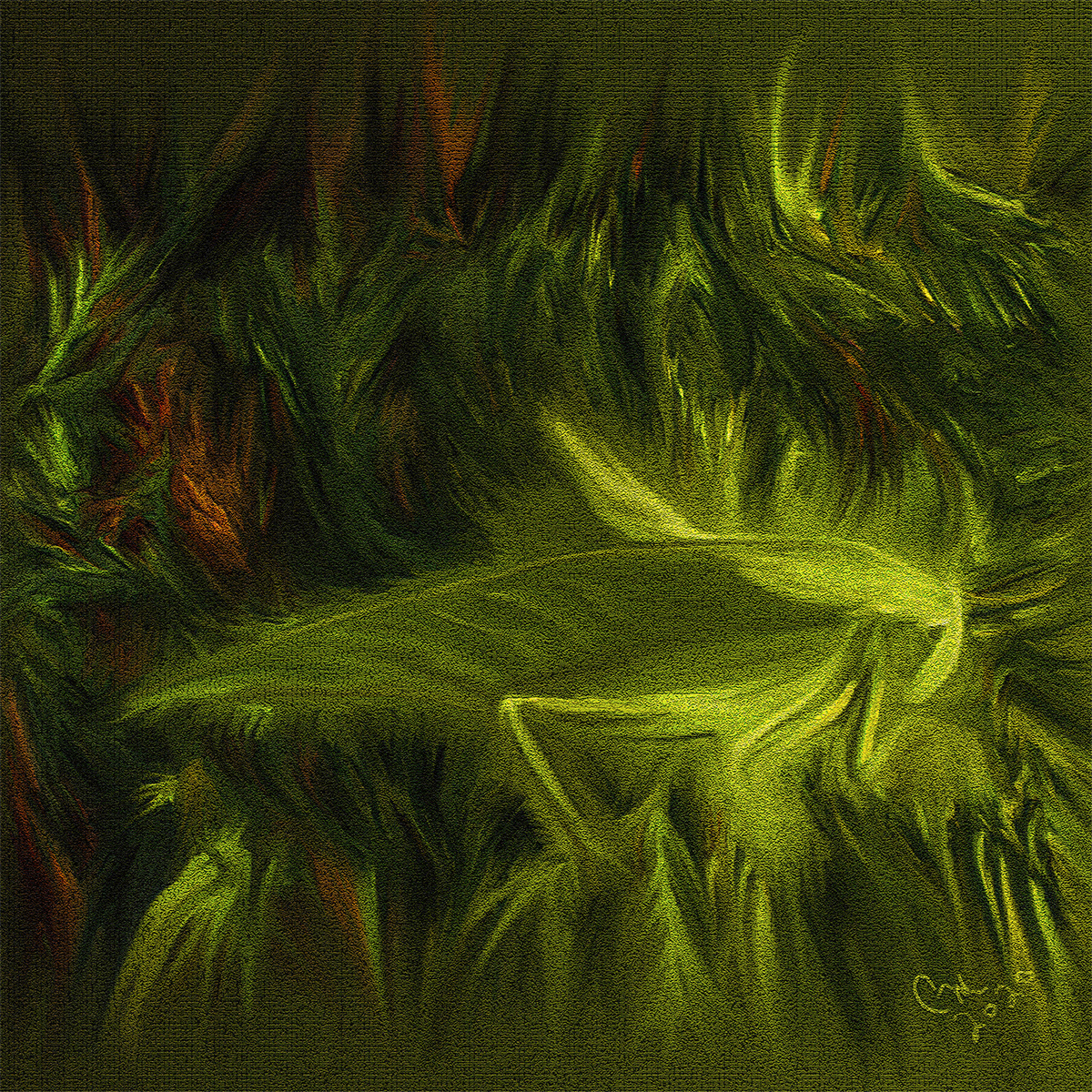 Green Tree Hopper - Hand Painted Mixer Brush