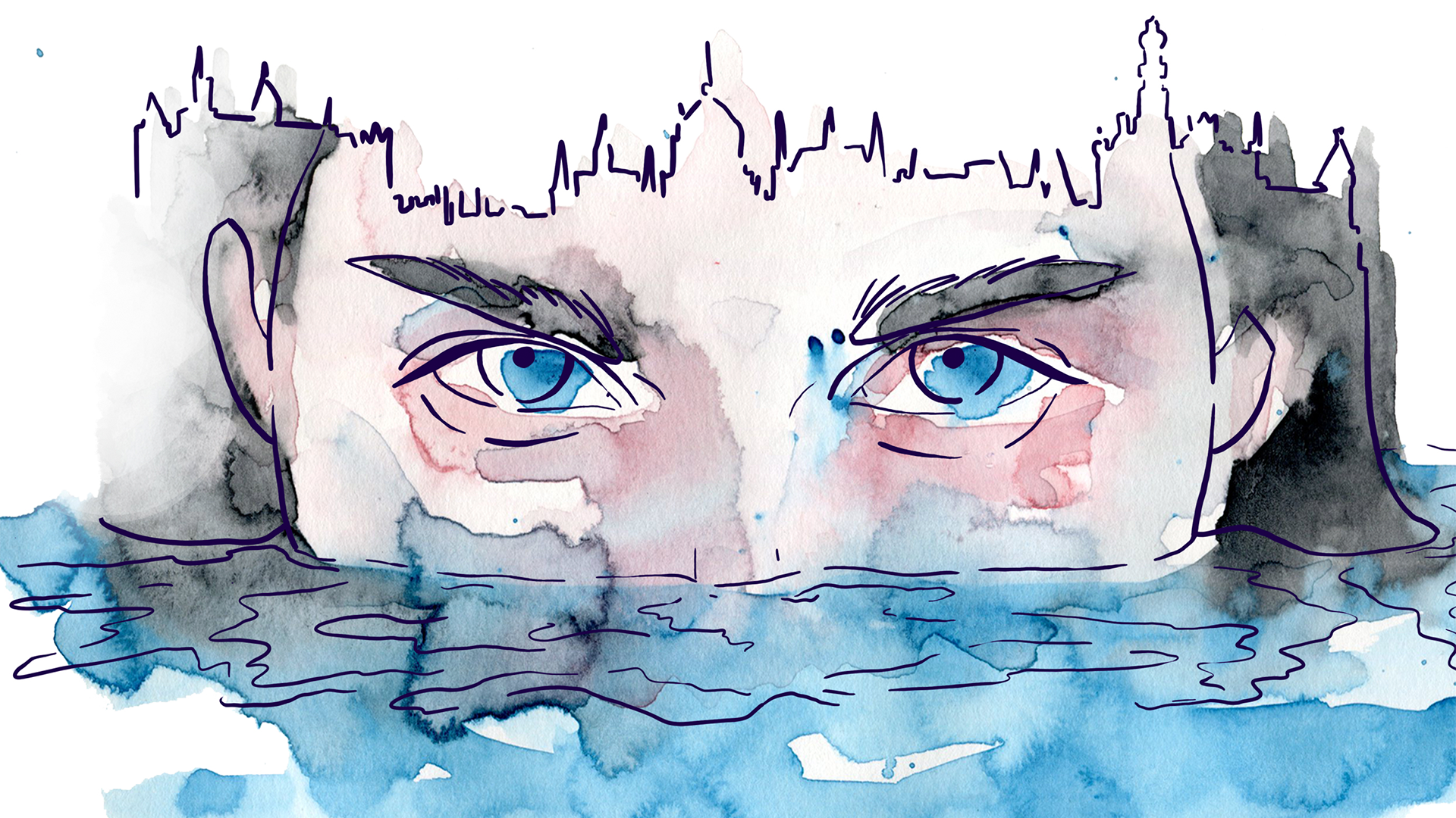 Worlds take root, watercolour digitally edited