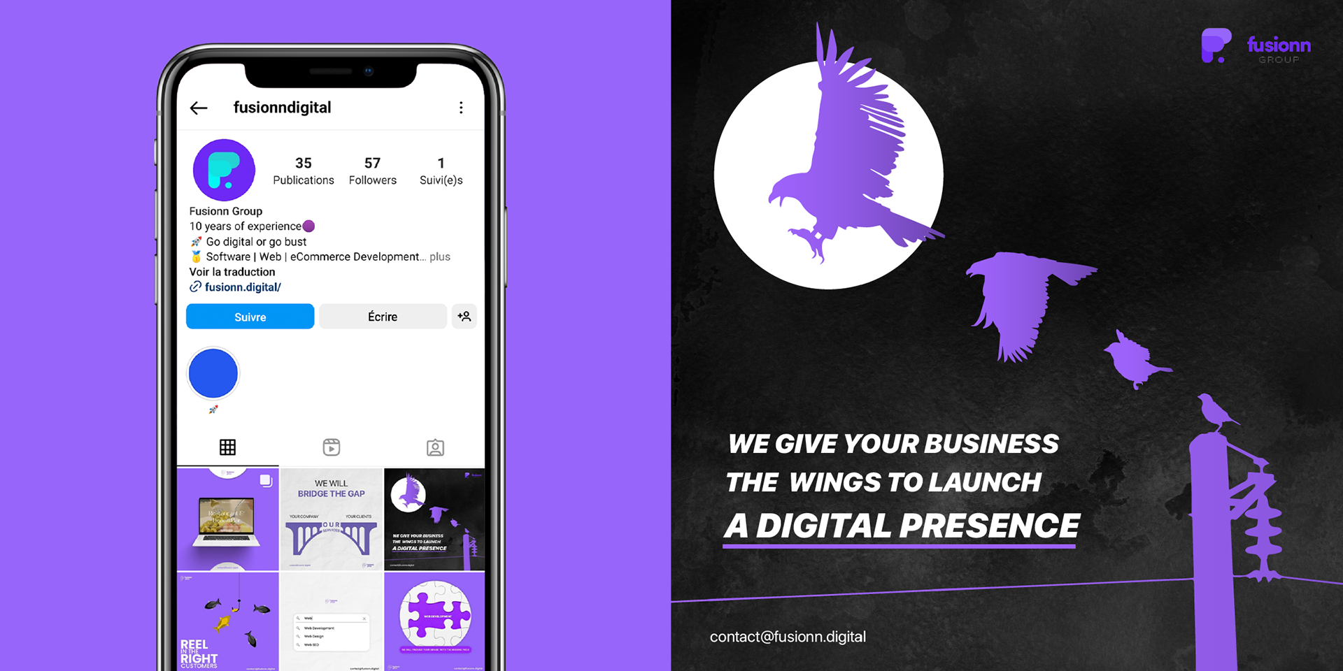 Création de posts Instagram/Facebook - Fusionn Group