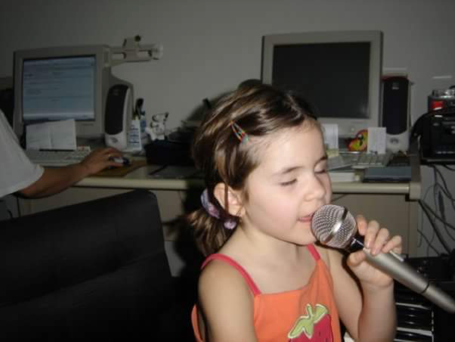 I'd like to say this photo is evidence that I was a talented musician ever since I was five years old, but I don't think I was making very pleasant-sounding music here.