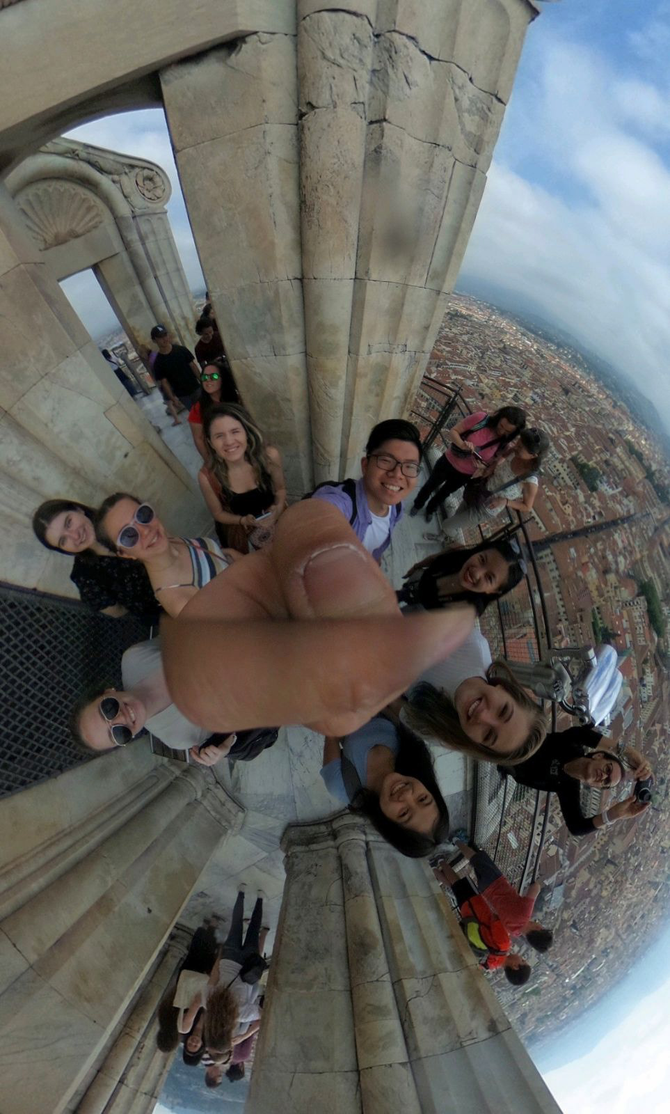 A fun 360 degree photo taken from the top of Il Duomo in Florence, Italy.