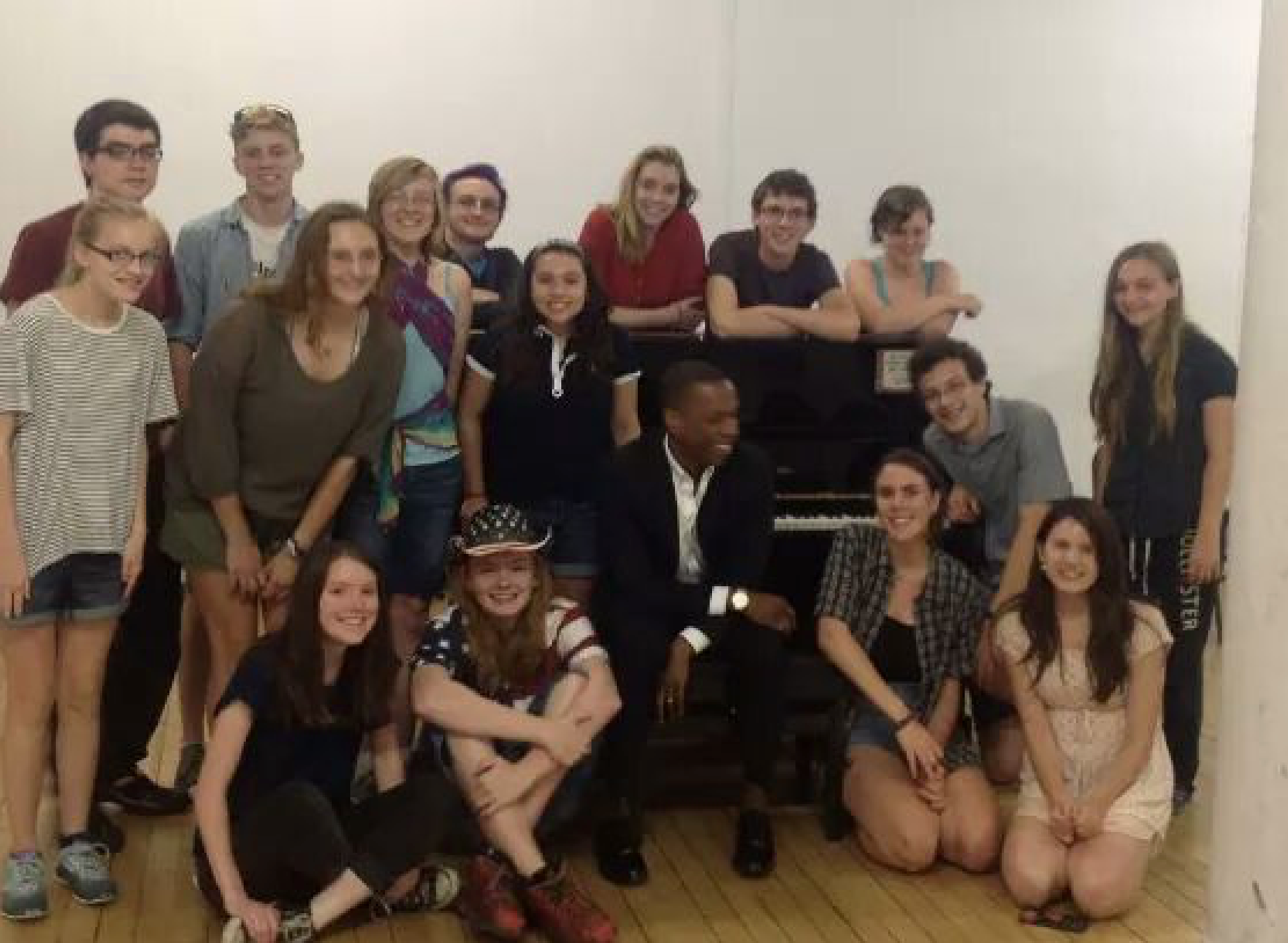 I'm aware that the quality of this photo is atrocious, but it is one of the only ones I have of the day that I met Lesley Odom, Jr., who played Aaron Burr in the musical Hamilton on Broadway! My classmates were participating in a master class where each of them performed a song for him and received feedback, and I accompanied each student on the piano. I even got to play for Lesley himself when he sang for us at the end of the class!