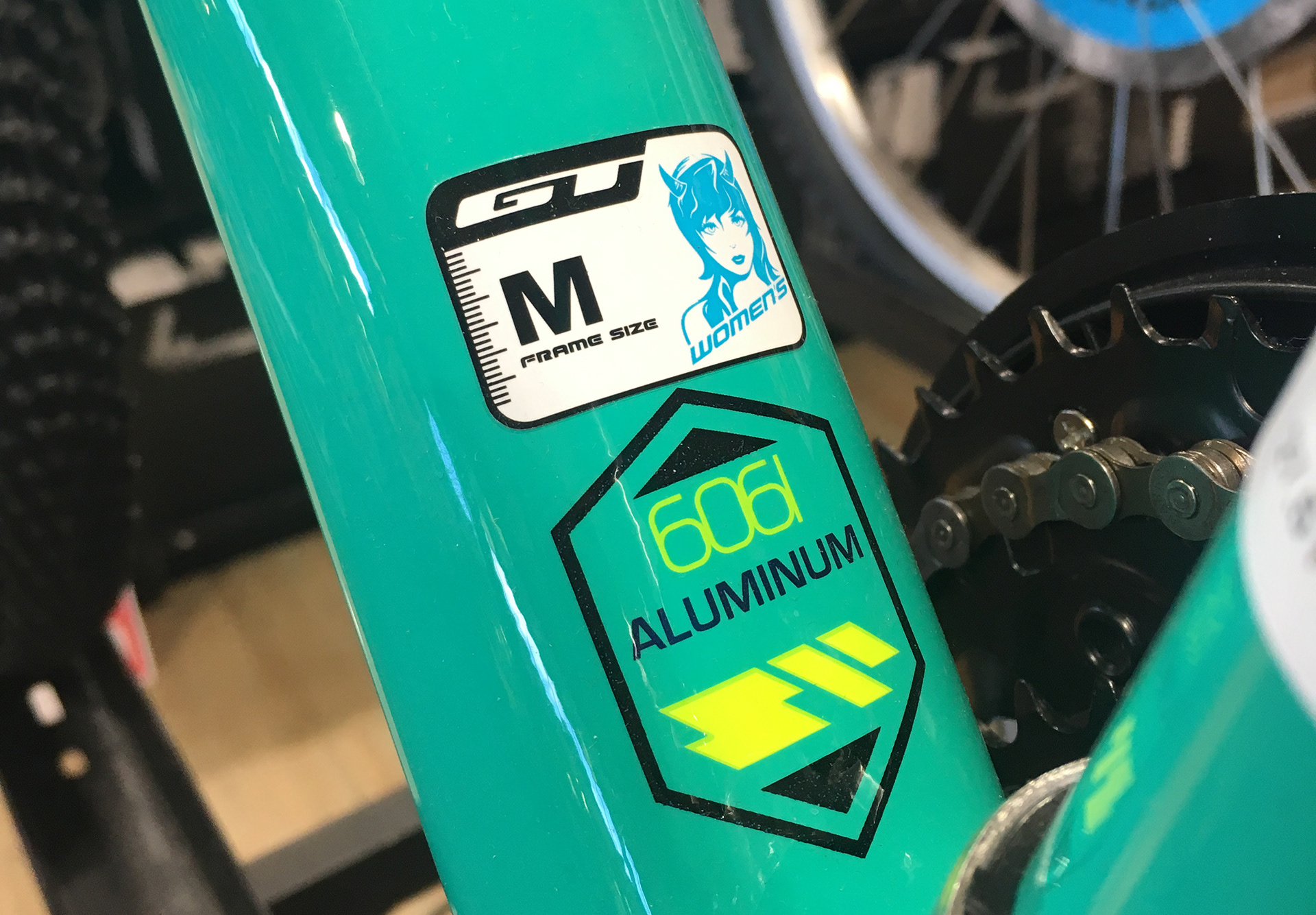 Bike Size Decal for Women's Specific Color way