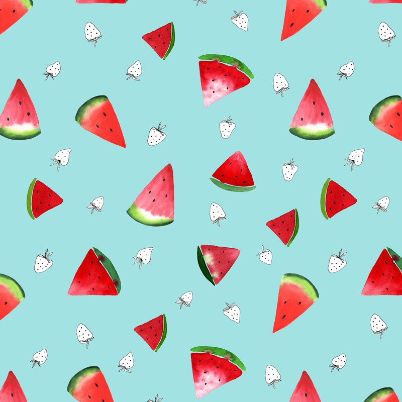 Watermelon & Strawberries Teal 01/ 2020