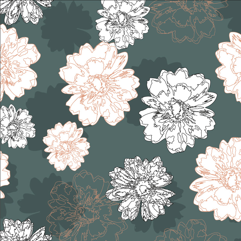 Peonies Deep Green / 2020
