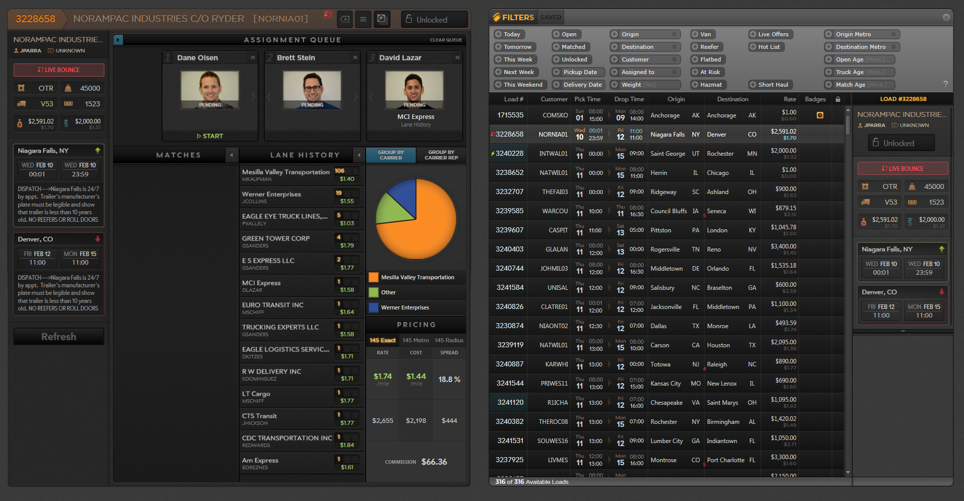 A simple queue mechanic changed incentives: best-fit reps get first crack before the load hits the open market.