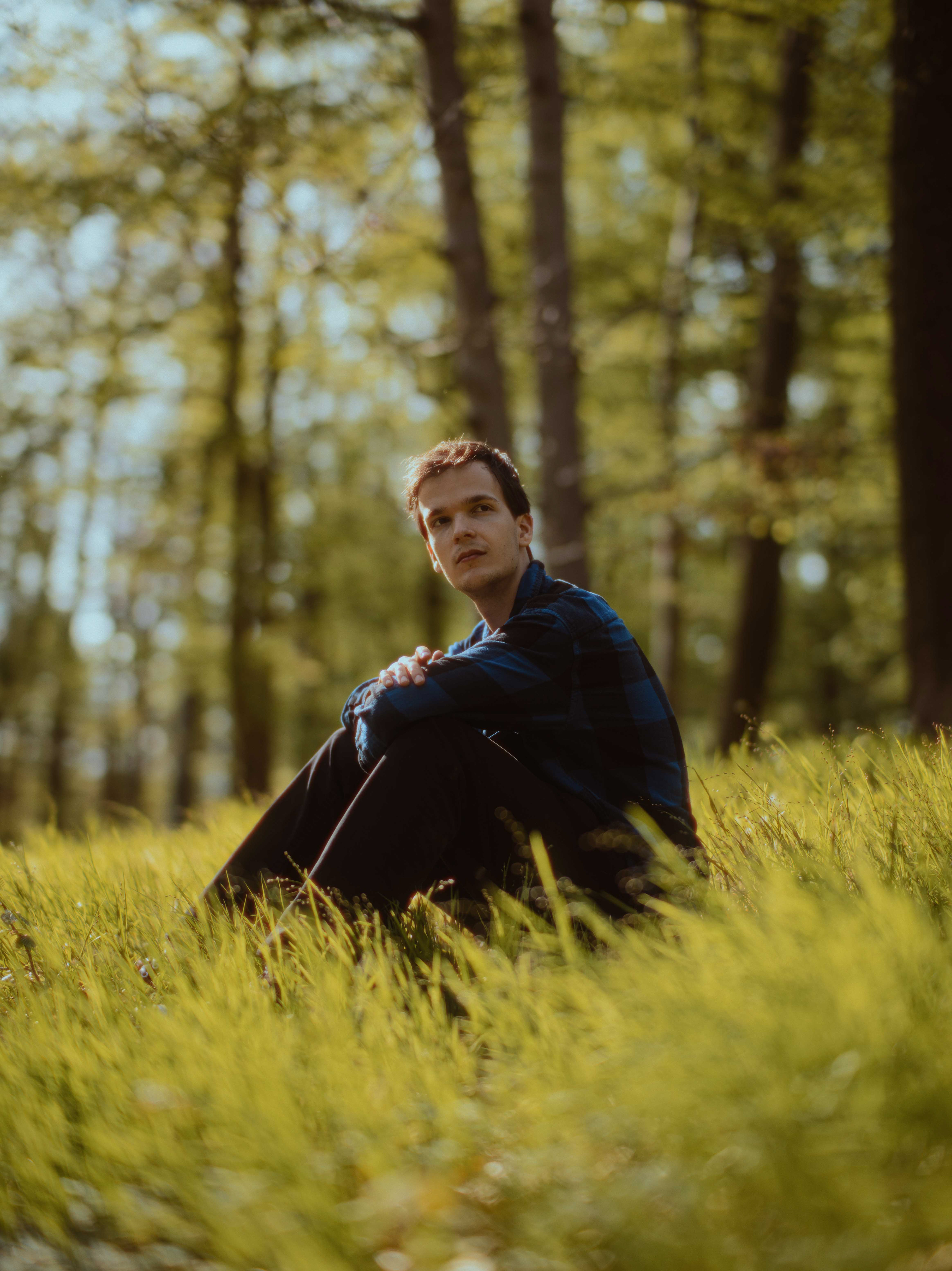 Red Lumberjack Boy - Sitting