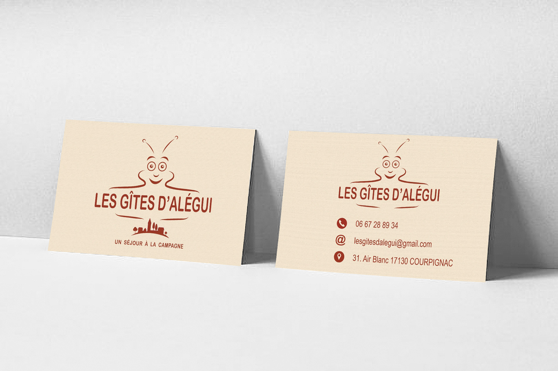 Réalisation de cartes de visite pour des gîtes