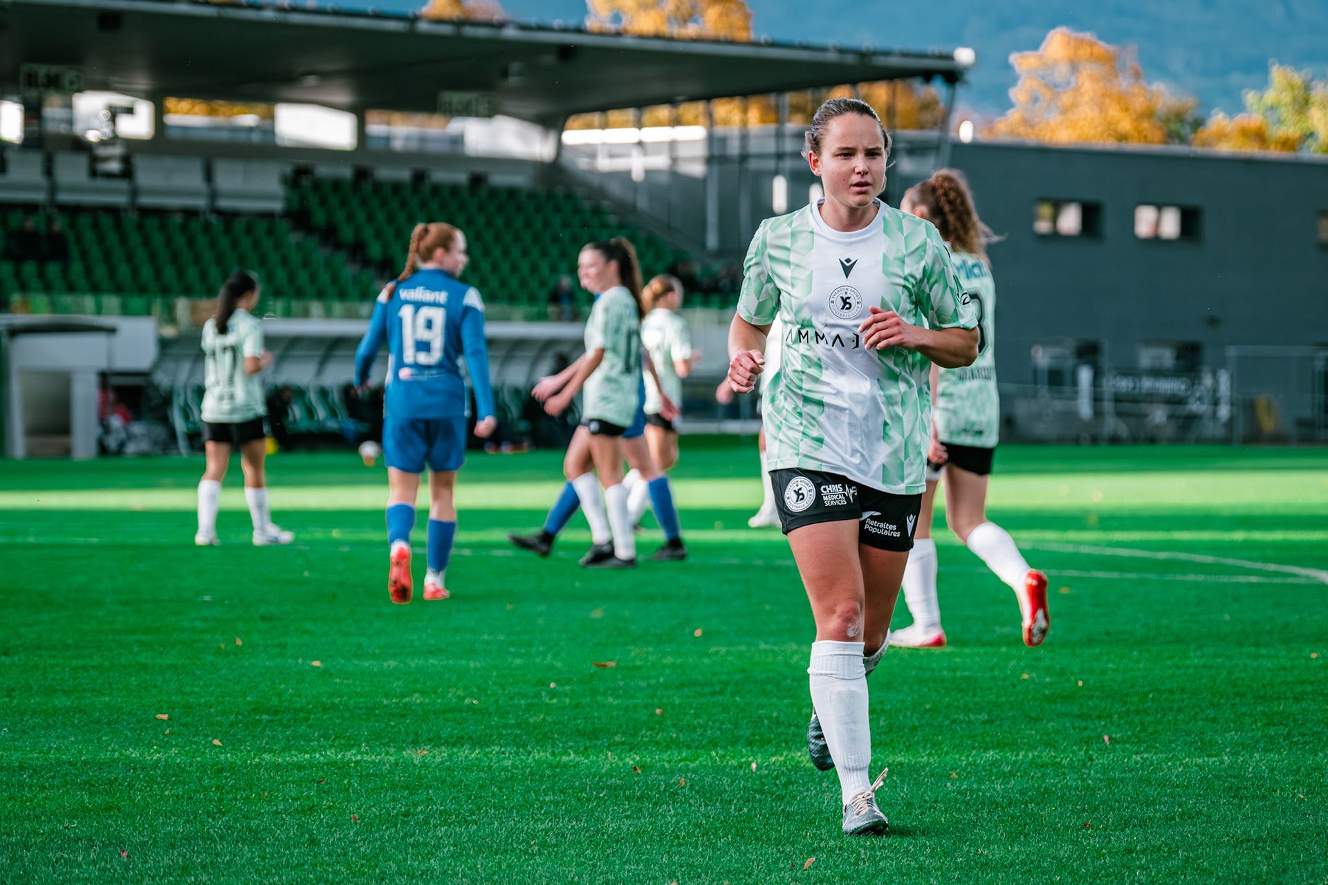 Match championnat LNB féminine opposant Yverdon Sport FC et FC Oerlikon/Polizei ZH 1 au Stade Municipal. (Christian António/LibsVisuals.com)