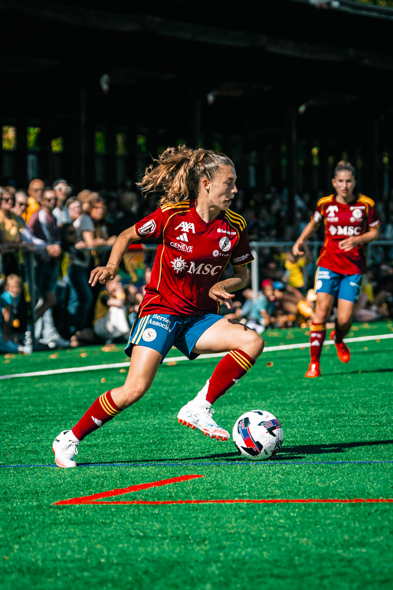 Match de l’AXA Women’s Super League opposant BSC YB Frauen et Servette FC Chênois Féminin au Spitalacker (Kunstrasenfeld), Bern. (Christian António/LibsVisuals.com)
