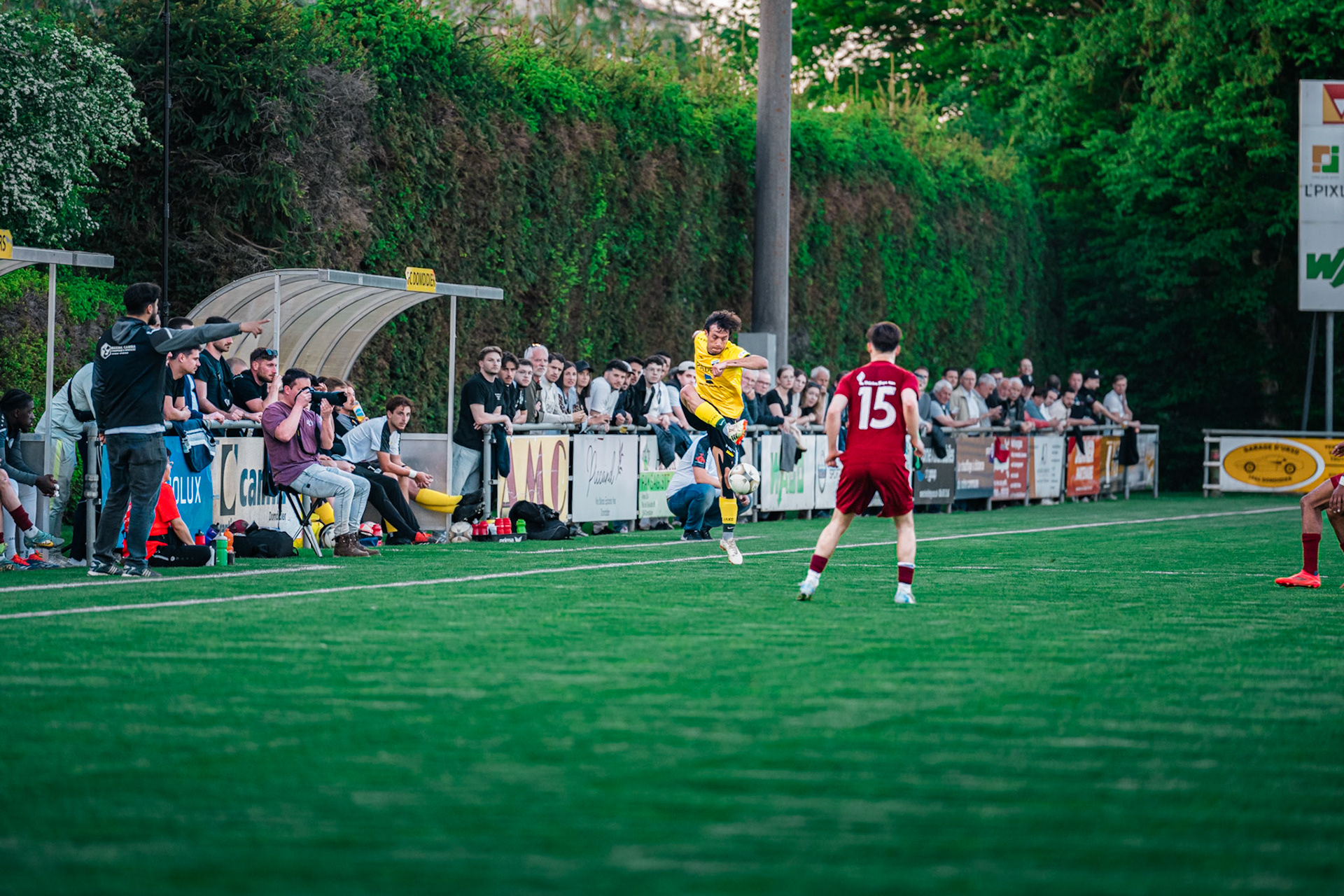 FC Domdidier et FC Cugy-Montet-Aumont-Murist I au Stade du Pâquier. (Christian António/LibsVisuals.com)