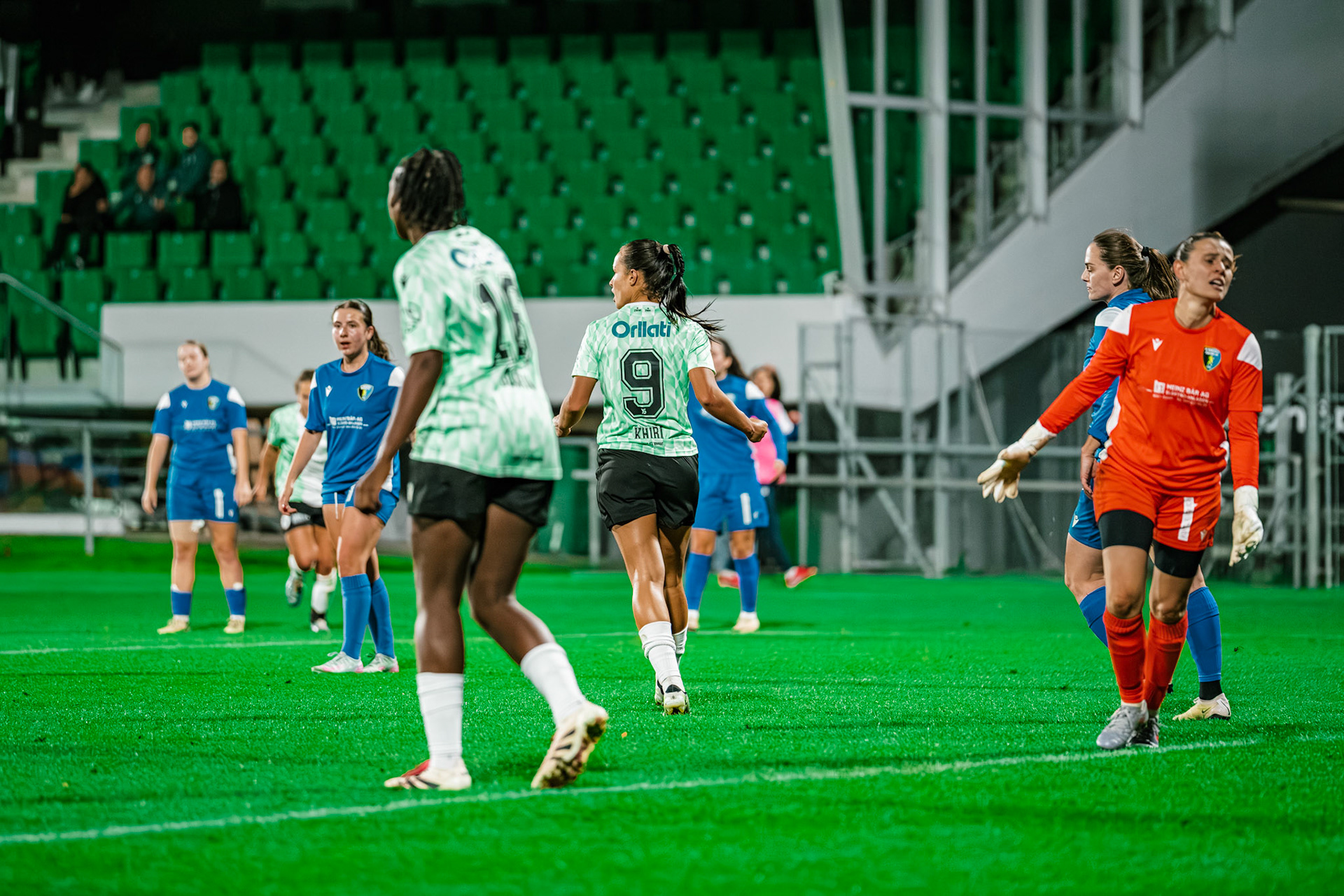 Match championnat LNB féminine opposant Yverdon Sport FC et FC Oerlikon/Polizei ZH 1 au Stade Municipal. (Christian António/LibsVisuals.com)