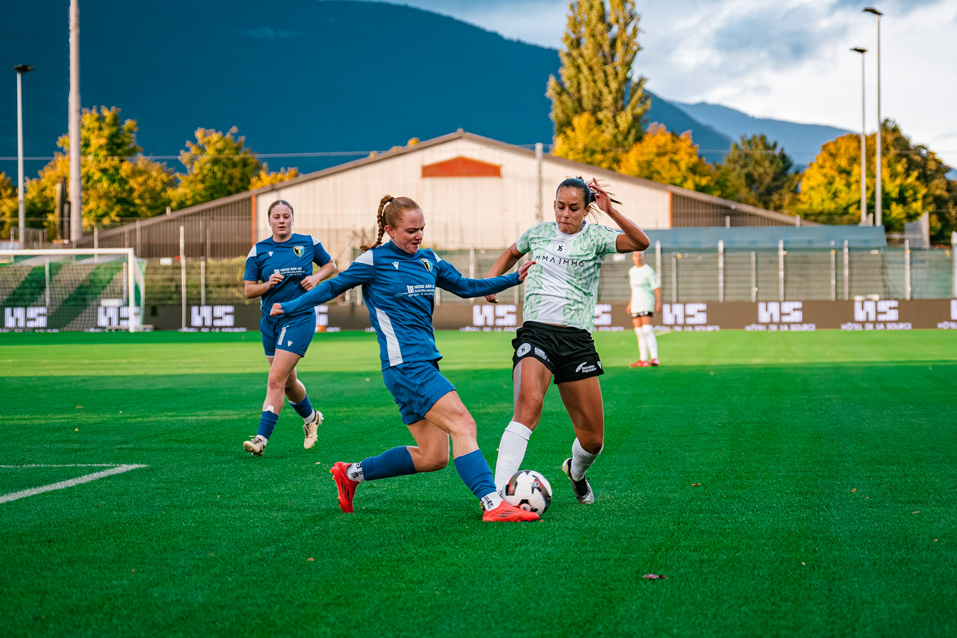 Match championnat LNB féminine opposant Yverdon Sport FC et FC Oerlikon/Polizei ZH 1 au Stade Municipal. (Christian António/LibsVisuals.com)