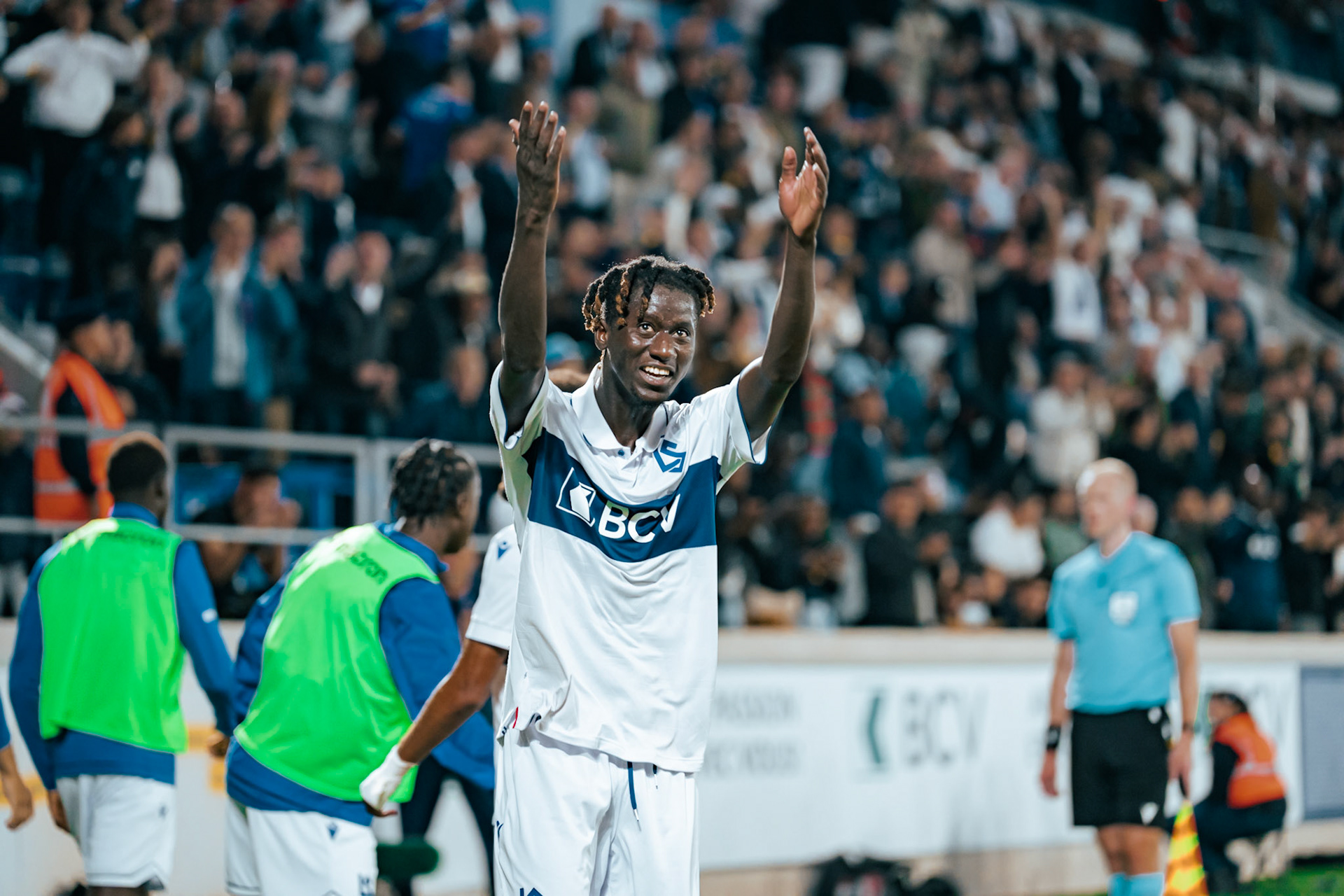 Match aller du tour de barrage de l’UEFA Europa Conference League 2025/26 opposant Lausanne-Sport et le Beşiktaş JK au Stade de la Tuilière. (Christian António/LibsVisuals.com)