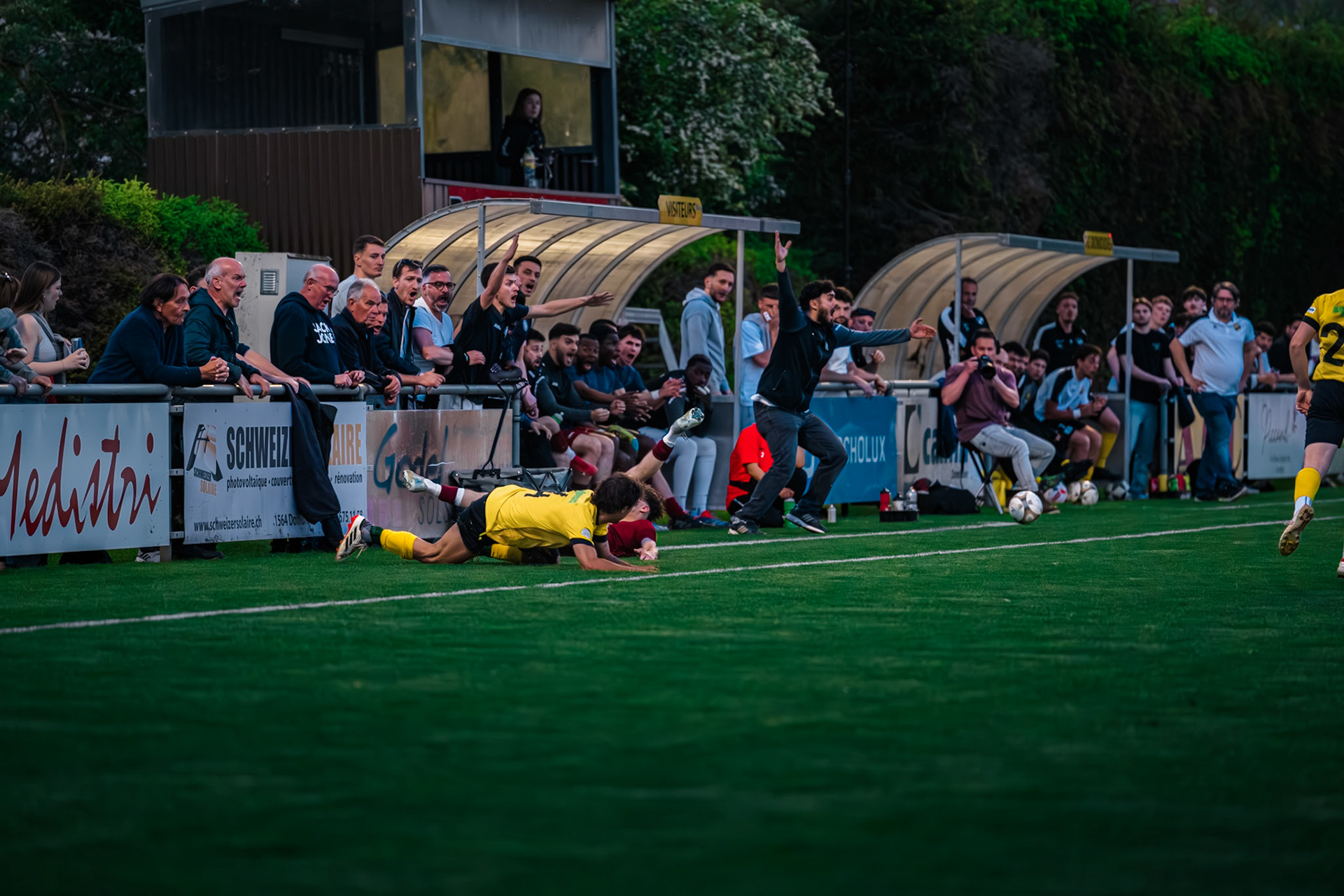 FC Domdidier et FC Cugy-Montet-Aumont-Murist I au Stade du Pâquier. (Christian António/LibsVisuals.com)
