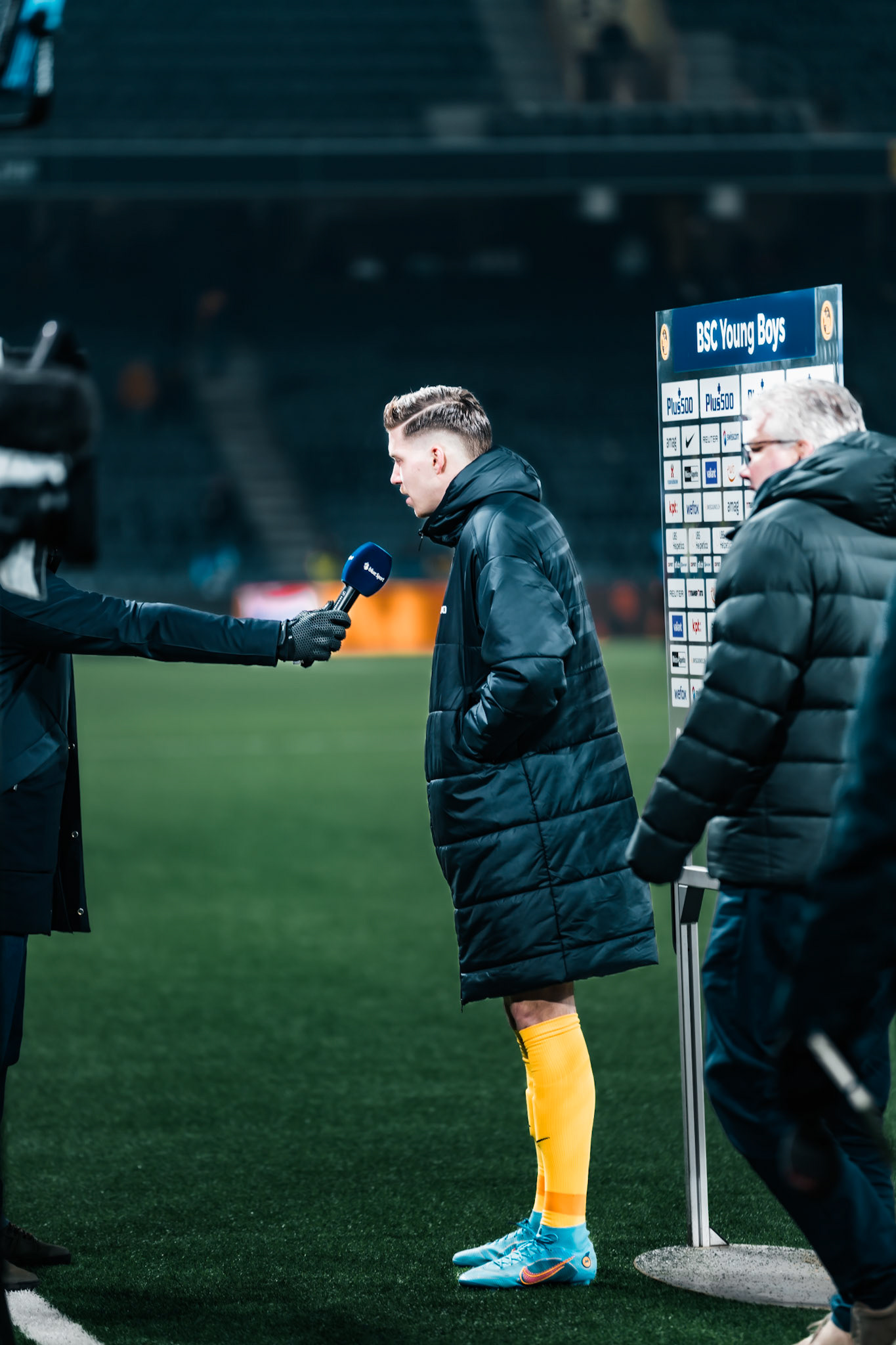 Cedric Itten, Attaquant du BSC Young Boys à l'interview d'après-match lors du match entre BSC Young Boys et FC Winterthur au Stadion Wankdorf. (Christian António/LibsVisuals.com)