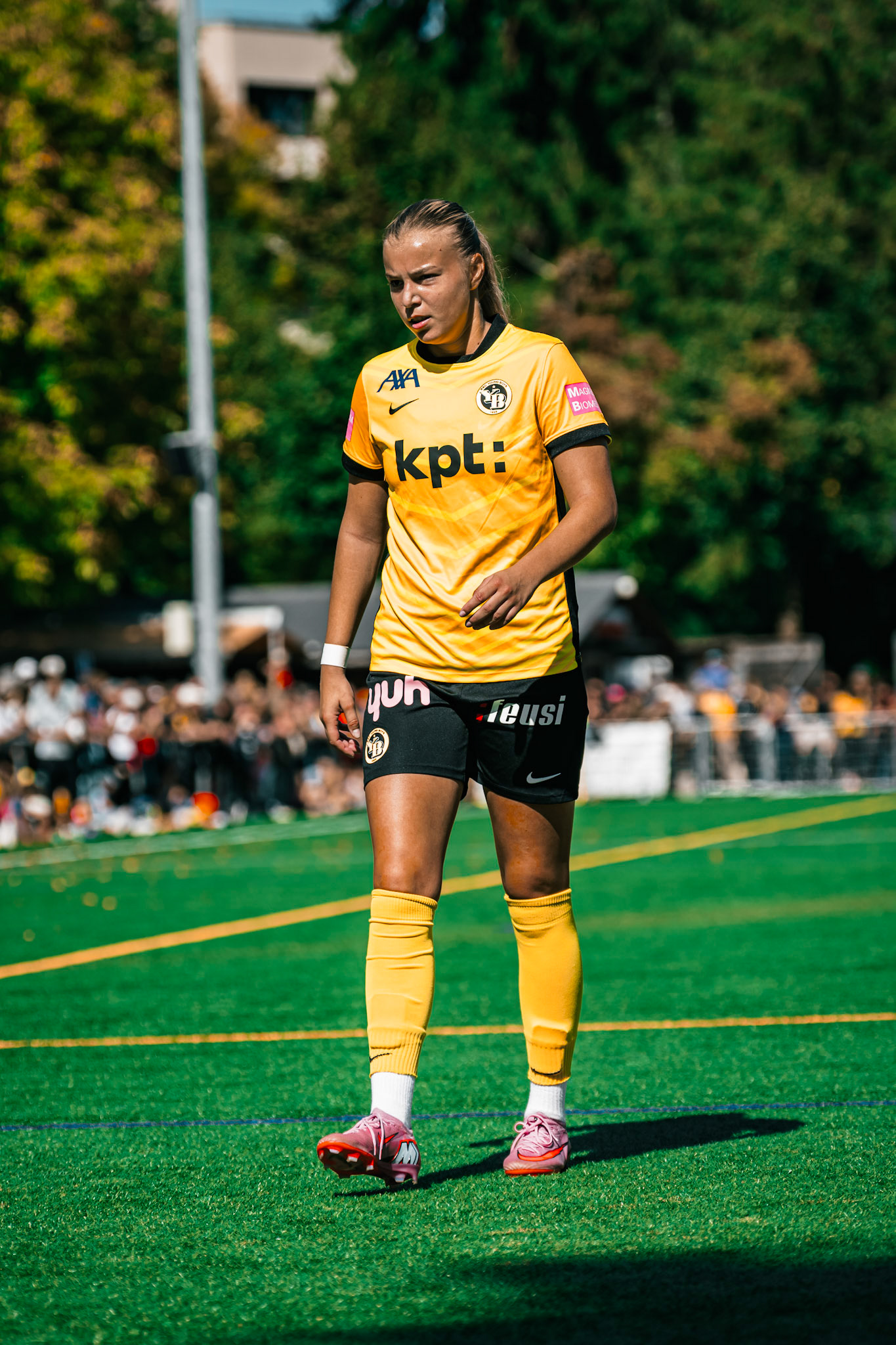 Match de l’AXA Women’s Super League opposant BSC YB Frauen et Servette FC Chênois Féminin au Spitalacker (Kunstrasenfeld), Bern. (Christian António/LibsVisuals.com)
