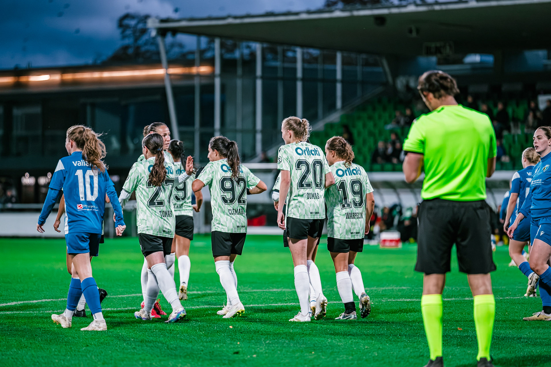 Match championnat LNB féminine opposant Yverdon Sport FC et FC Oerlikon/Polizei ZH 1 au Stade Municipal. (Christian António/LibsVisuals.com)