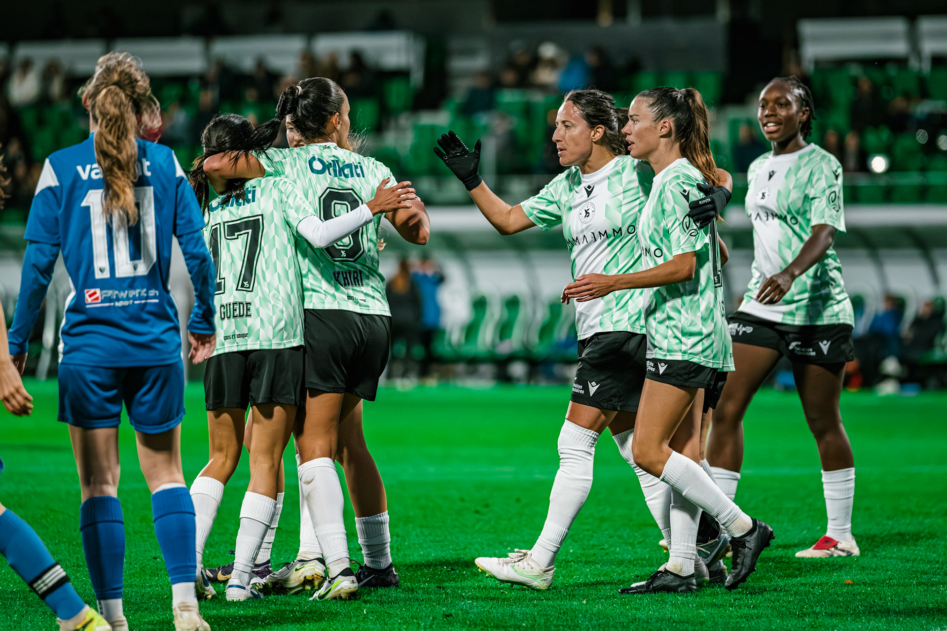 Match championnat LNB féminine opposant Yverdon Sport FC et FC Oerlikon/Polizei ZH 1 au Stade Municipal. (Christian António/LibsVisuals.com)