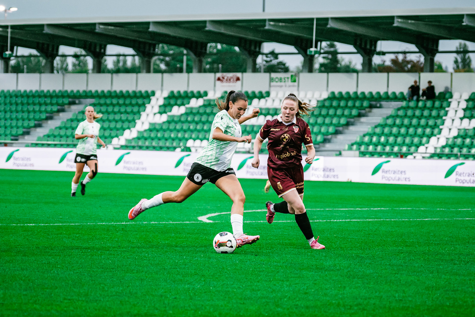 Match championnat LNB féminine opposant Yverdon Sport FC et FC Solothurn Frauen au Stade Municipal. (Christian António/LibsVisuals.com)