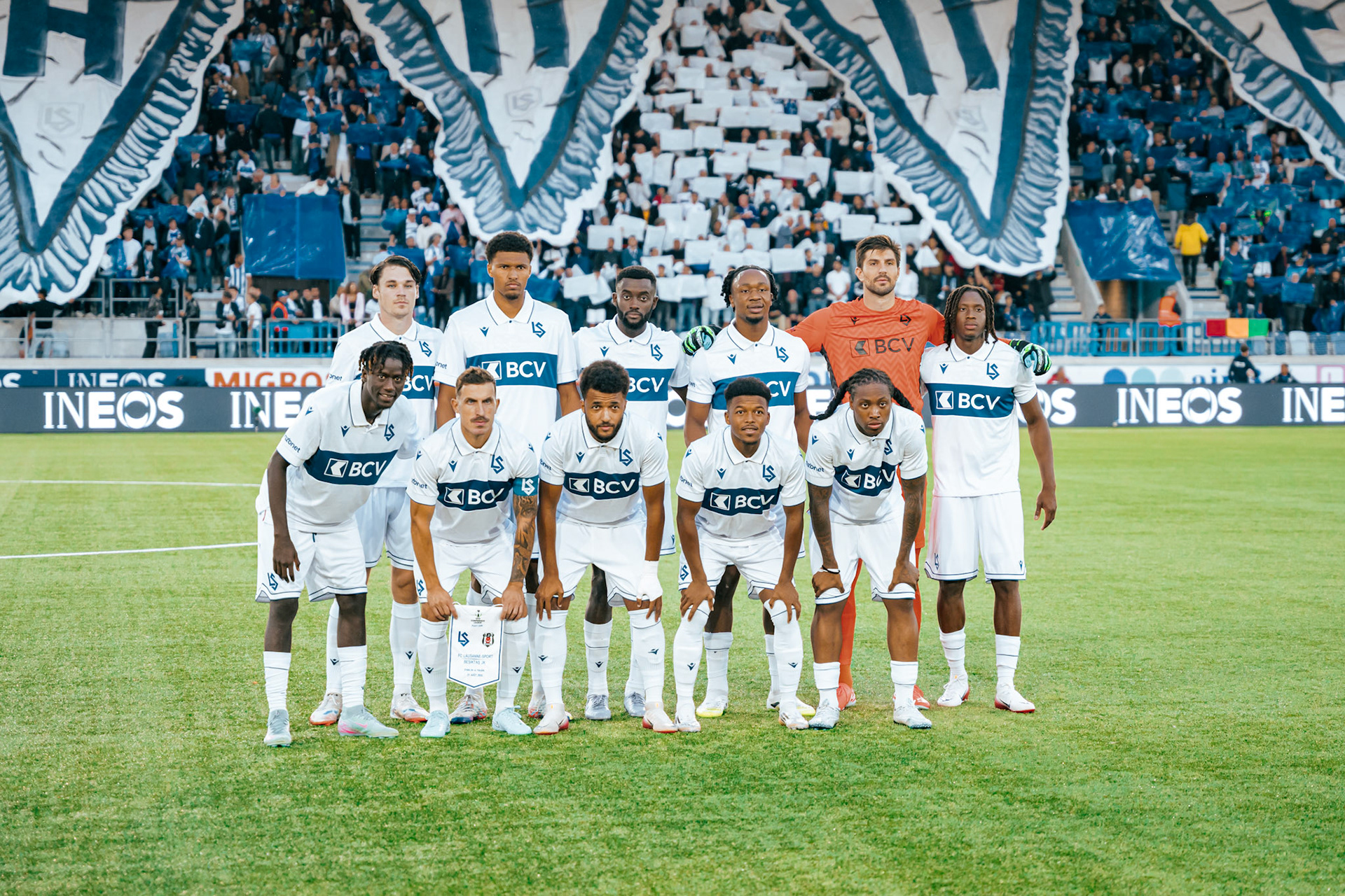 Match aller du tour de barrage de l’UEFA Europa Conference League 2025/26 opposant Lausanne-Sport et le Beşiktaş JK au Stade de la Tuilière. (Christian António/LibsVisuals.com)