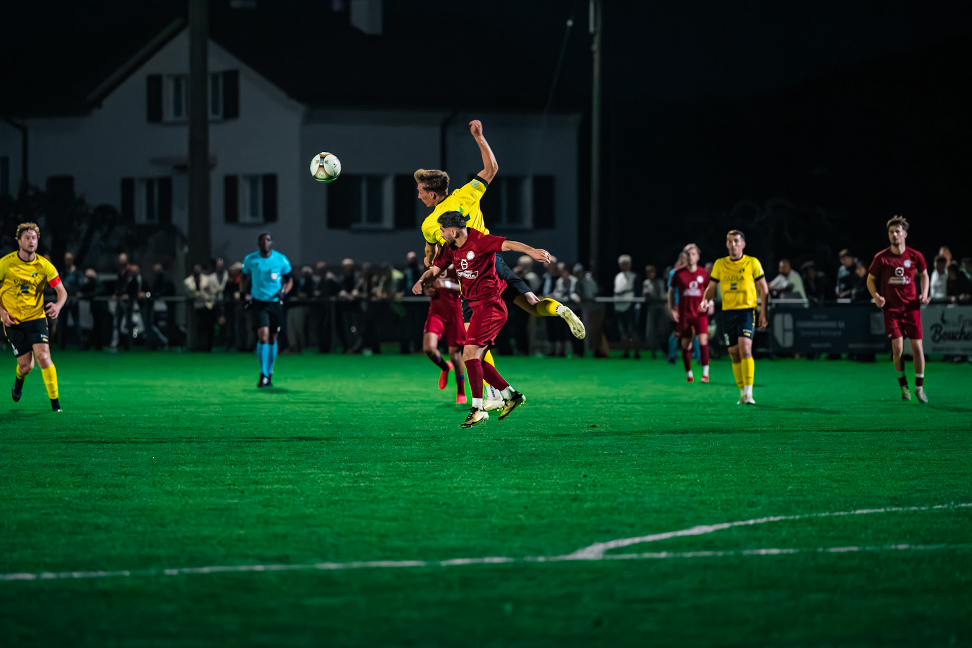 FC Domdidier et FC Cugy-Montet-Aumont-Murist I au Stade du Pâquier. (Christian António/LibsVisuals.com)