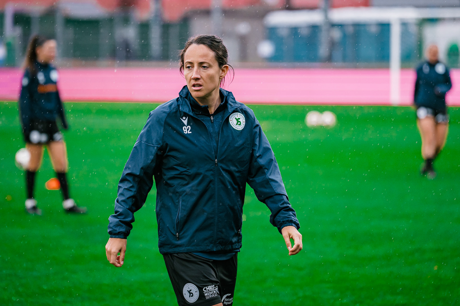 Match de championnat LNB féminine opposant Yverdon Sport FC et le FC Lugano au Stade Municipal, Yverdon-les-Bains. (Christian António / LibsVisuals.com)