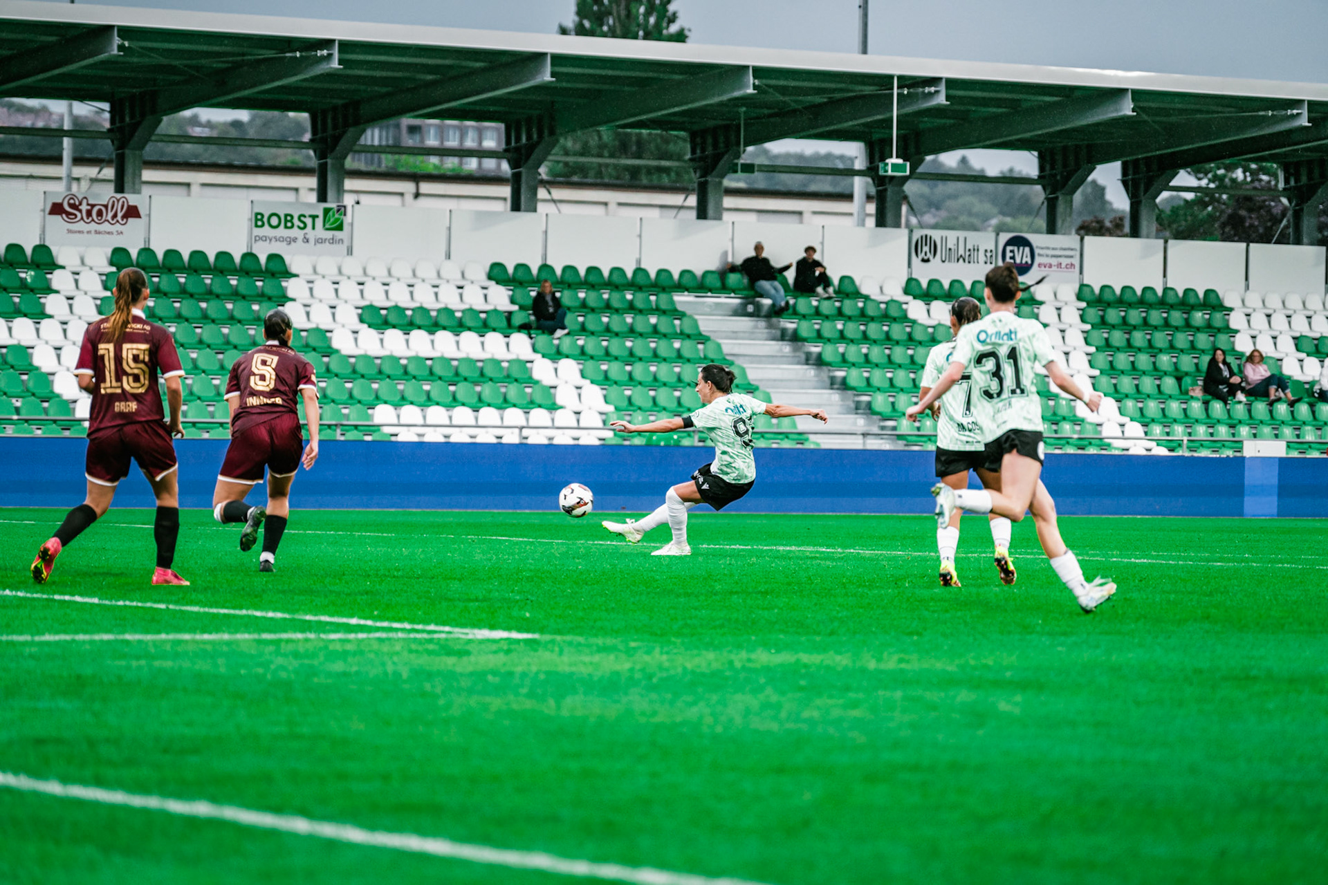 Match championnat LNB féminine opposant Yverdon Sport FC et FC Solothurn Frauen au Stade Municipal. (Christian António/LibsVisuals.com)