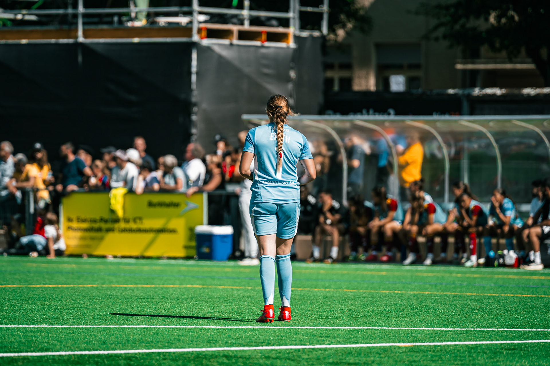 Match de l’AXA Women’s Super League opposant BSC YB Frauen et Servette FC Chênois Féminin au Spitalacker (Kunstrasenfeld), Bern. (Christian António/LibsVisuals.com)
